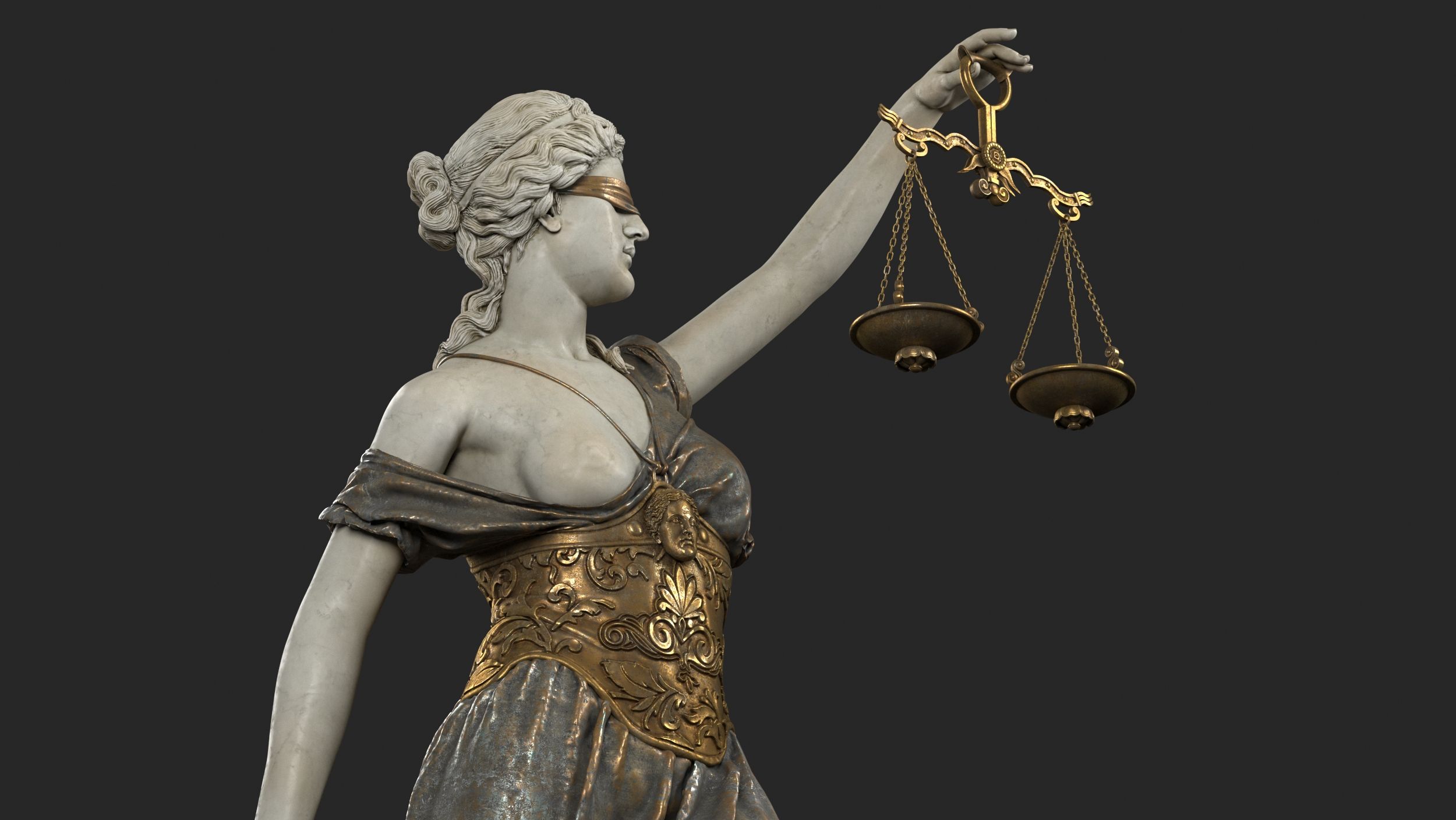 Lady Justice21 royalty-free 3d model - Preview no. 9