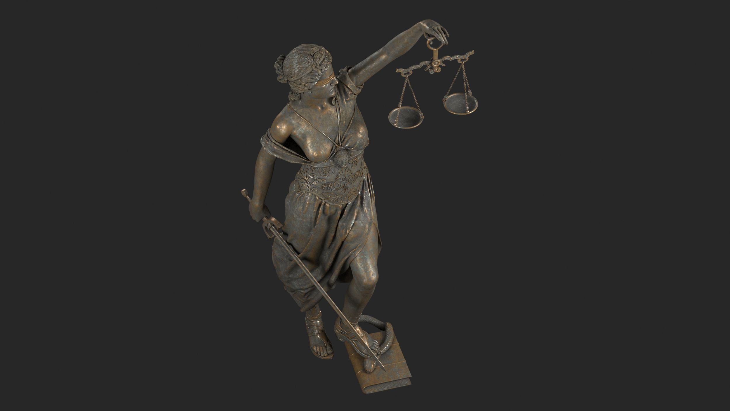 Lady Justice21 royalty-free 3d model - Preview no. 18