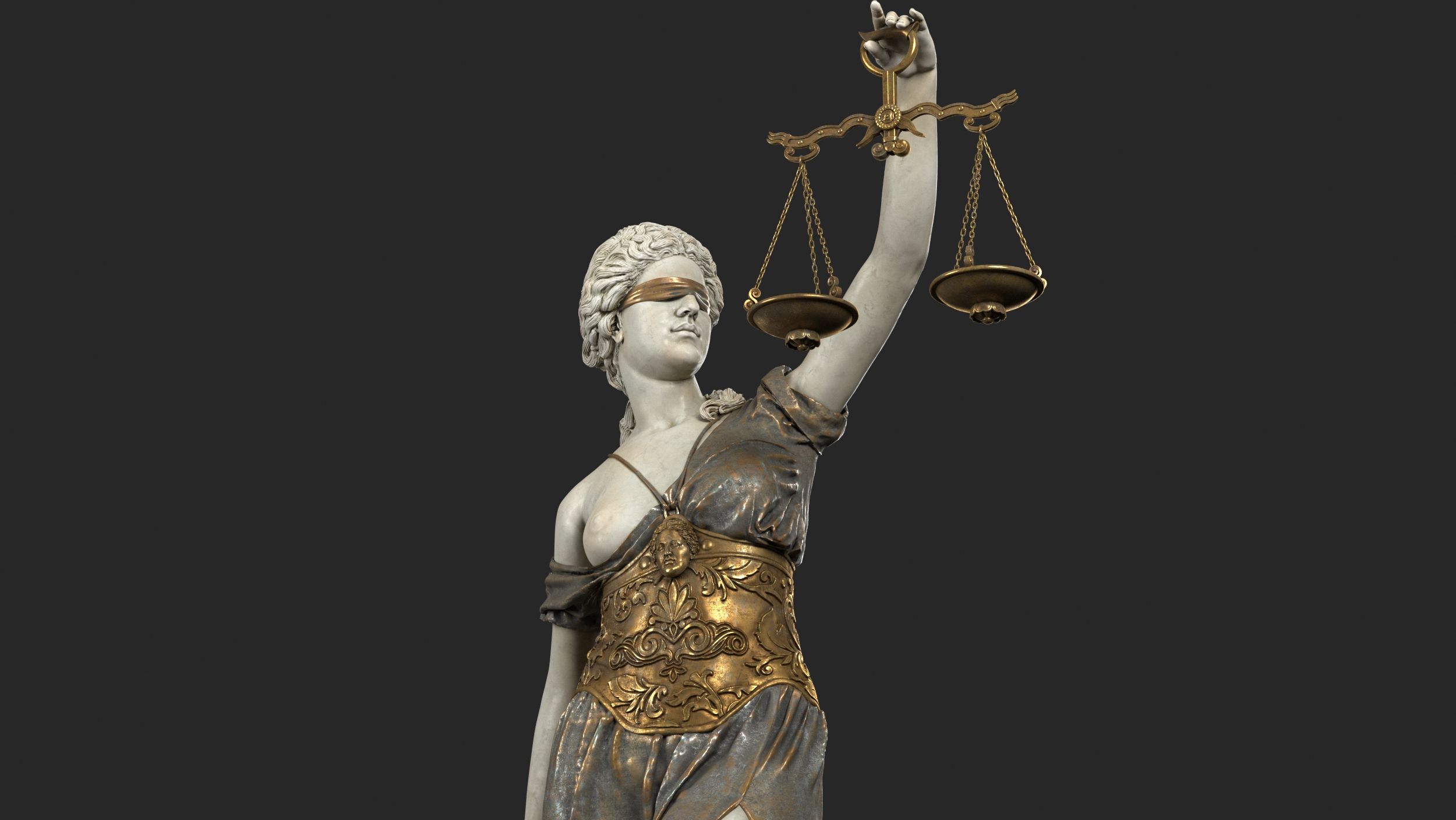 Lady Justice21 royalty-free 3d model - Preview no. 4