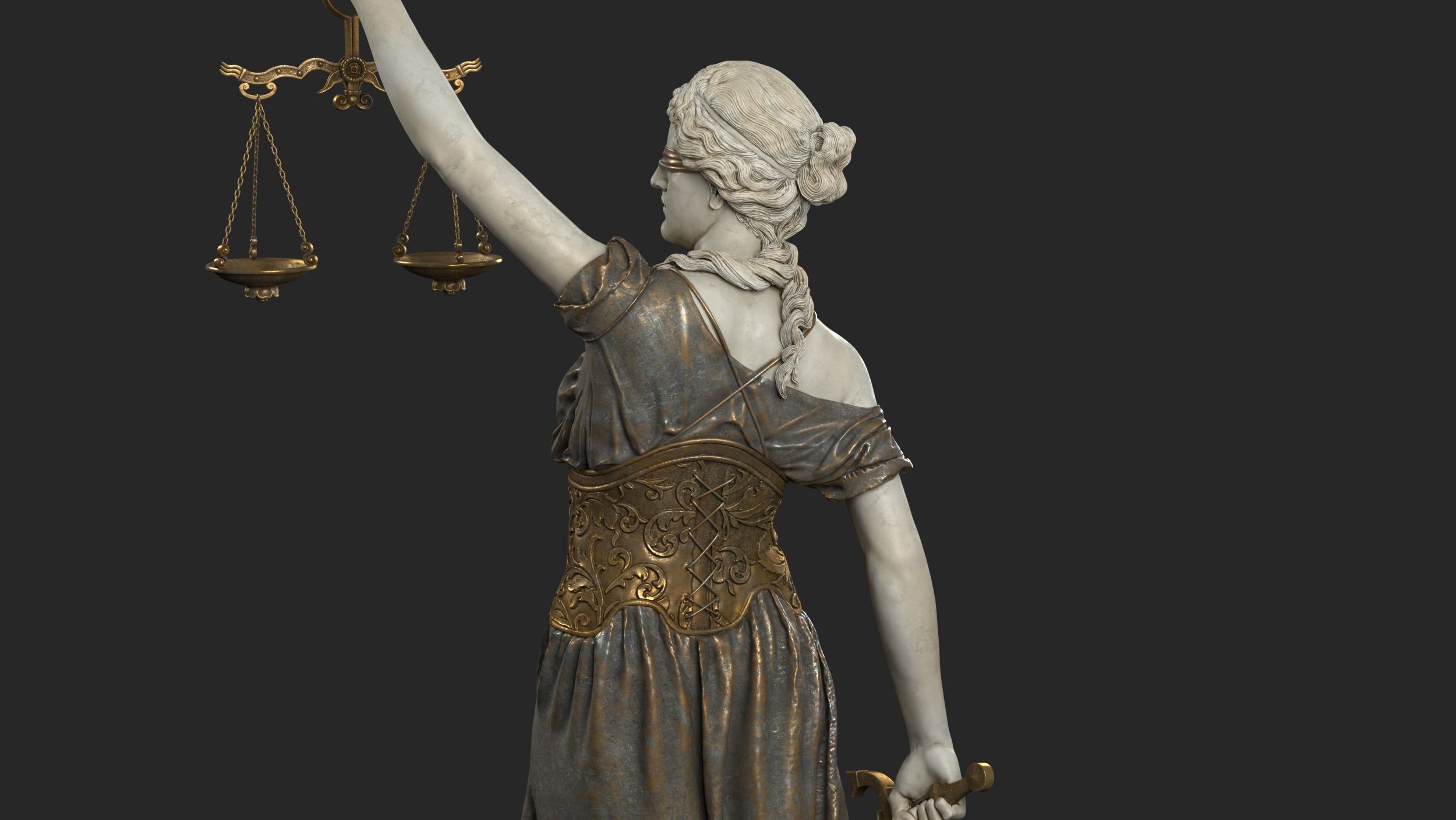 Lady Justice21 royalty-free 3d model - Preview no. 15