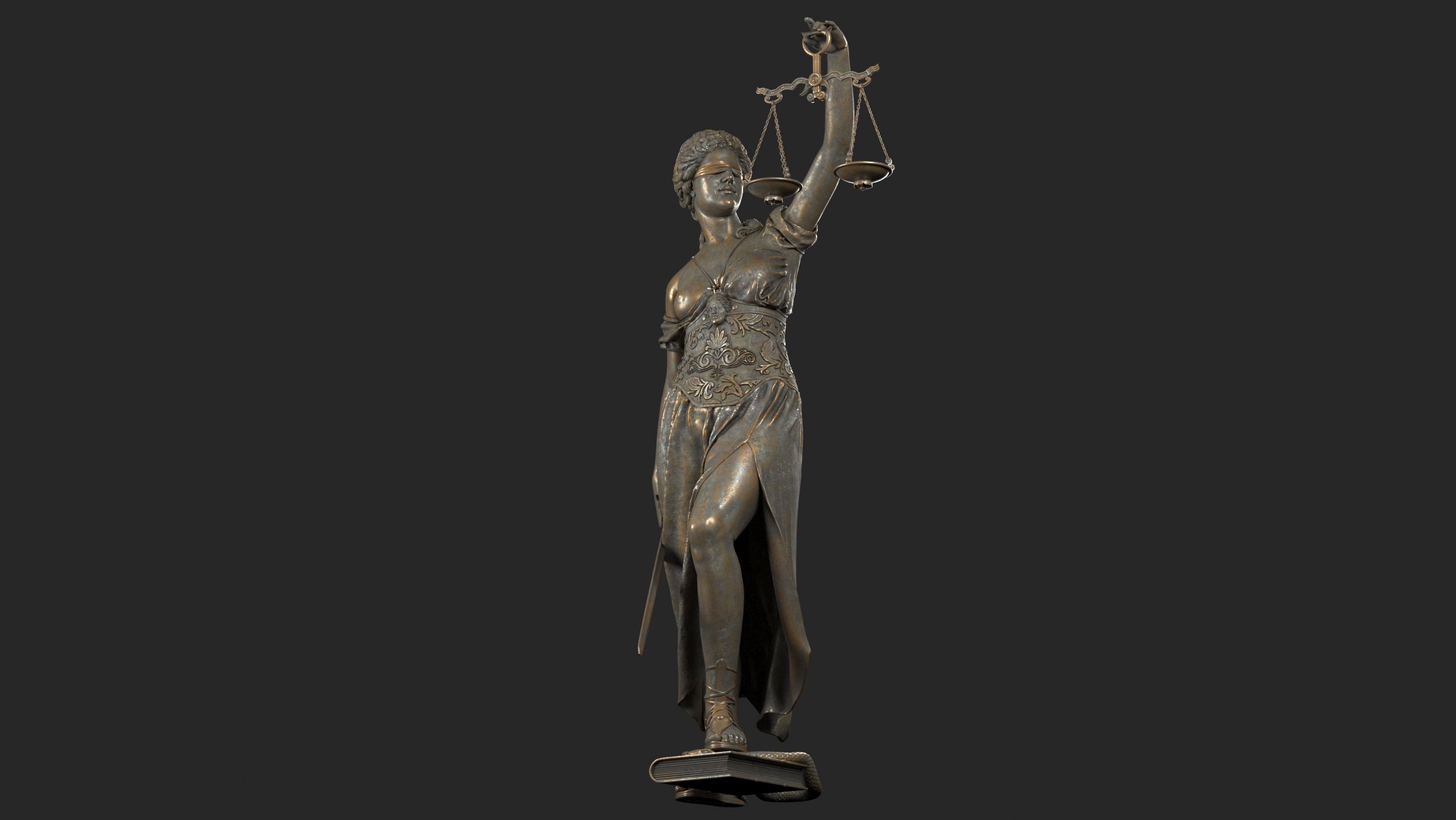 Lady Justice21 royalty-free 3d model - Preview no. 8