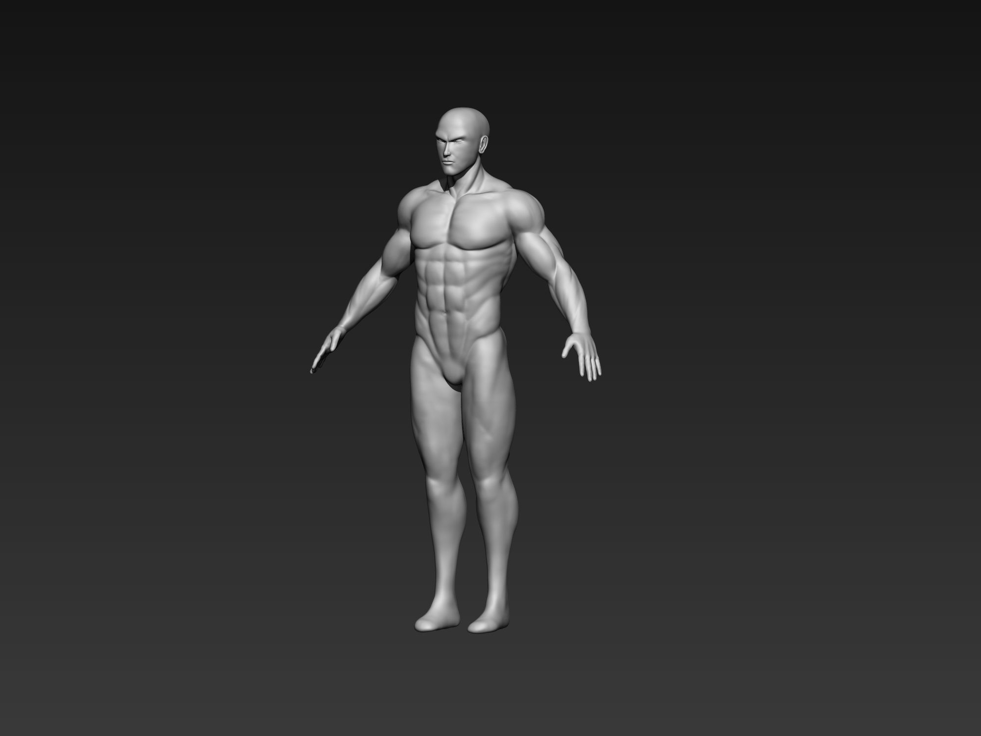 Hombre musculoso Base Mesh modelo 3d