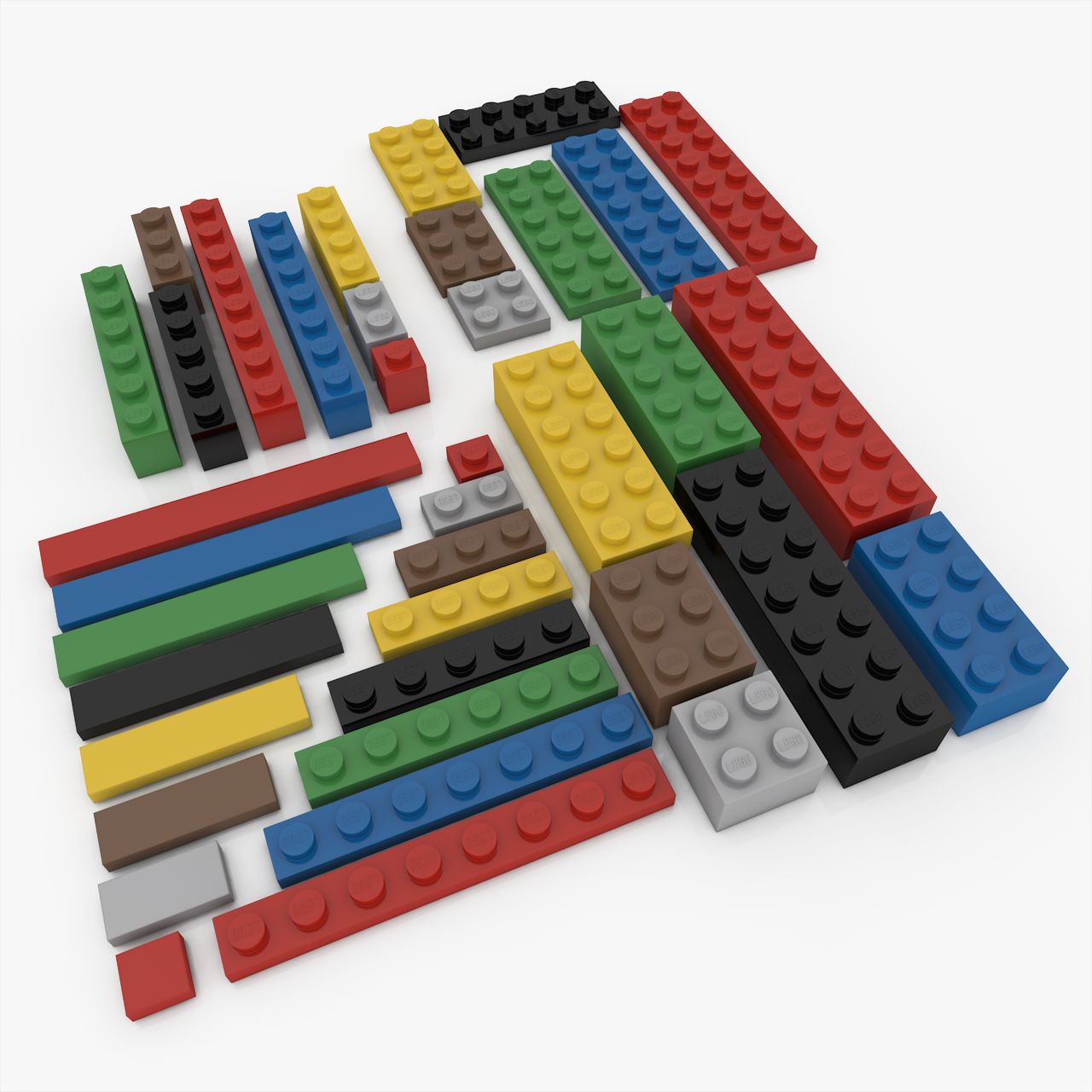 Lego Bricks Set 3d model