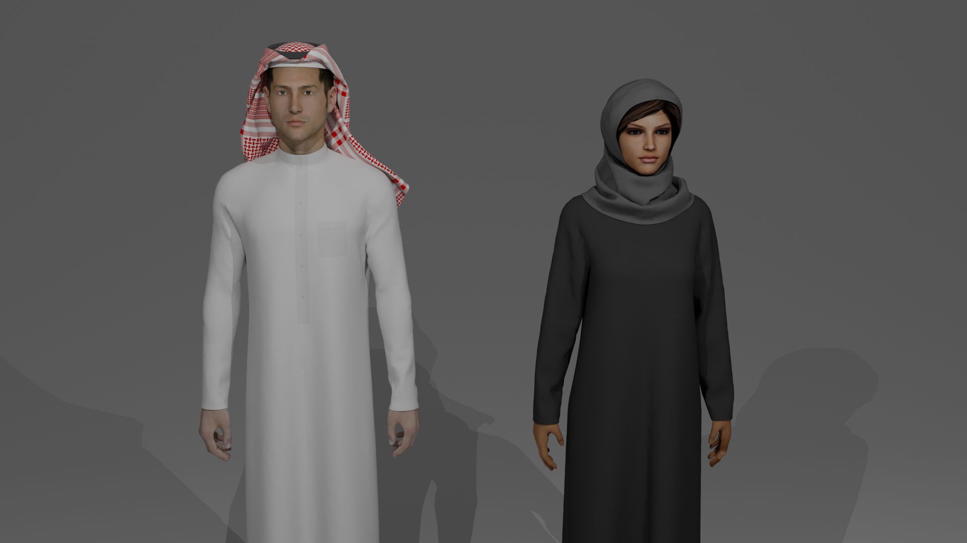 personaggio saudi ksa emirati arabi uniti 3d model