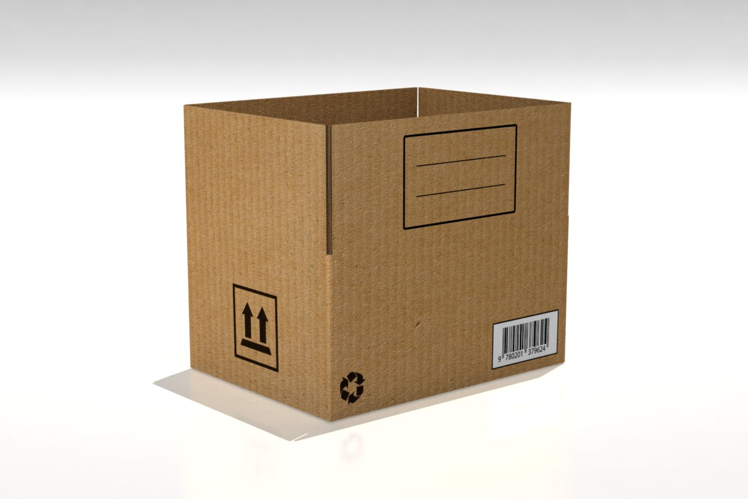 3D Cardboard Box 3d model