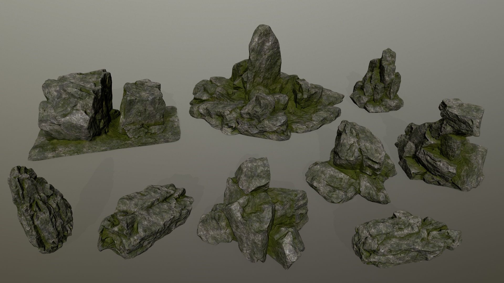 forest rocks 3d model