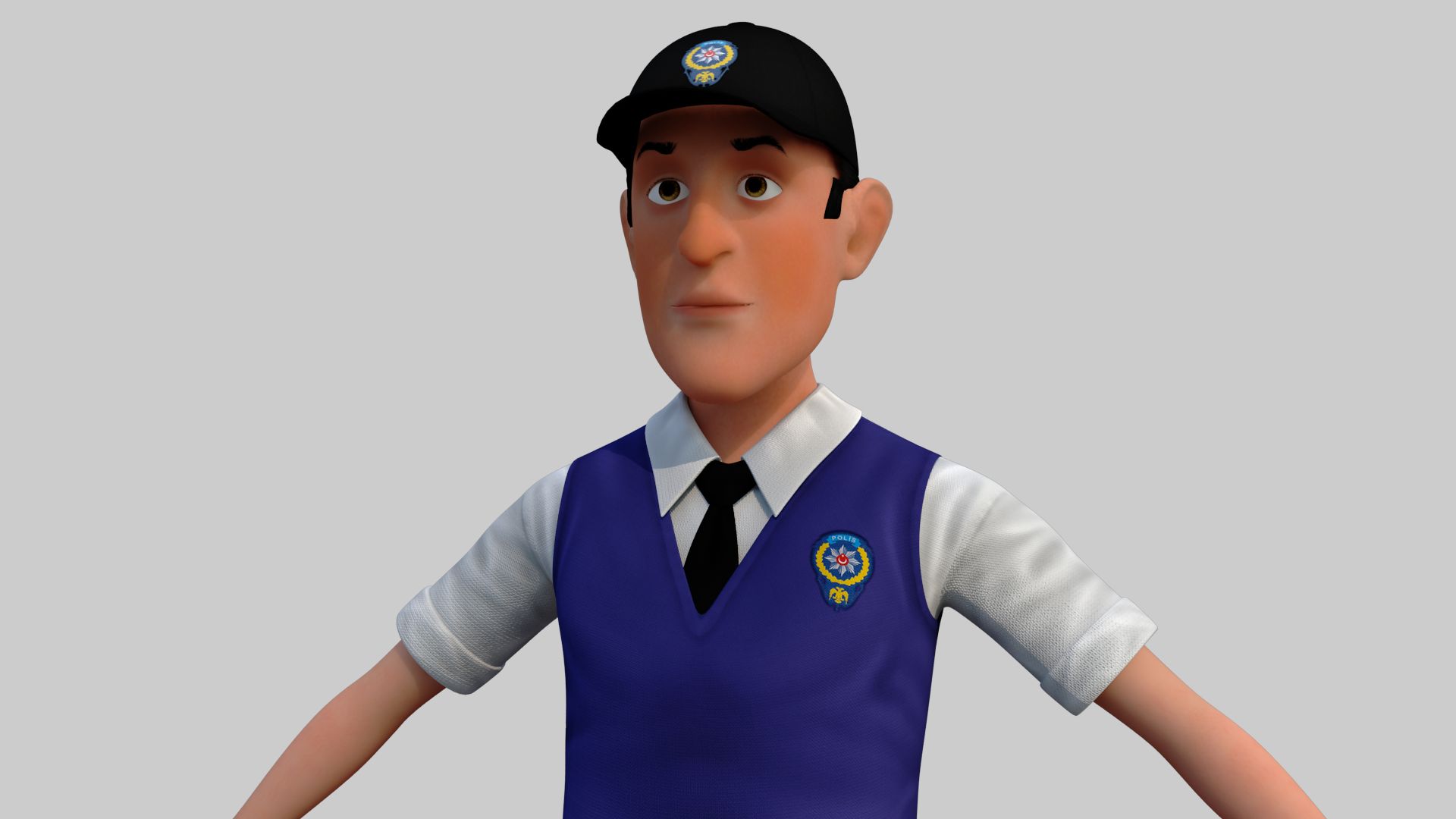 personaggio della polizia 3d model