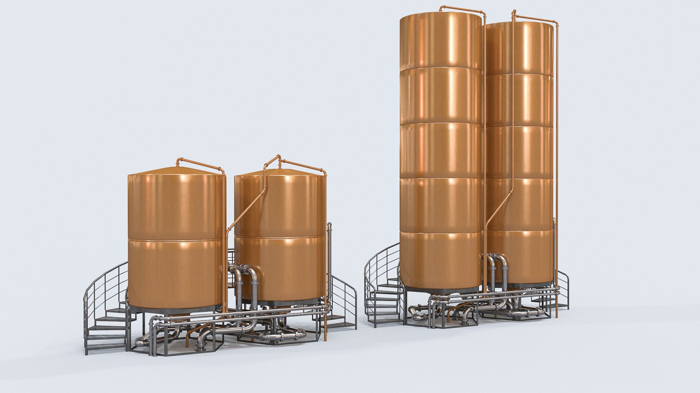 beer tanks for brewery 3d model