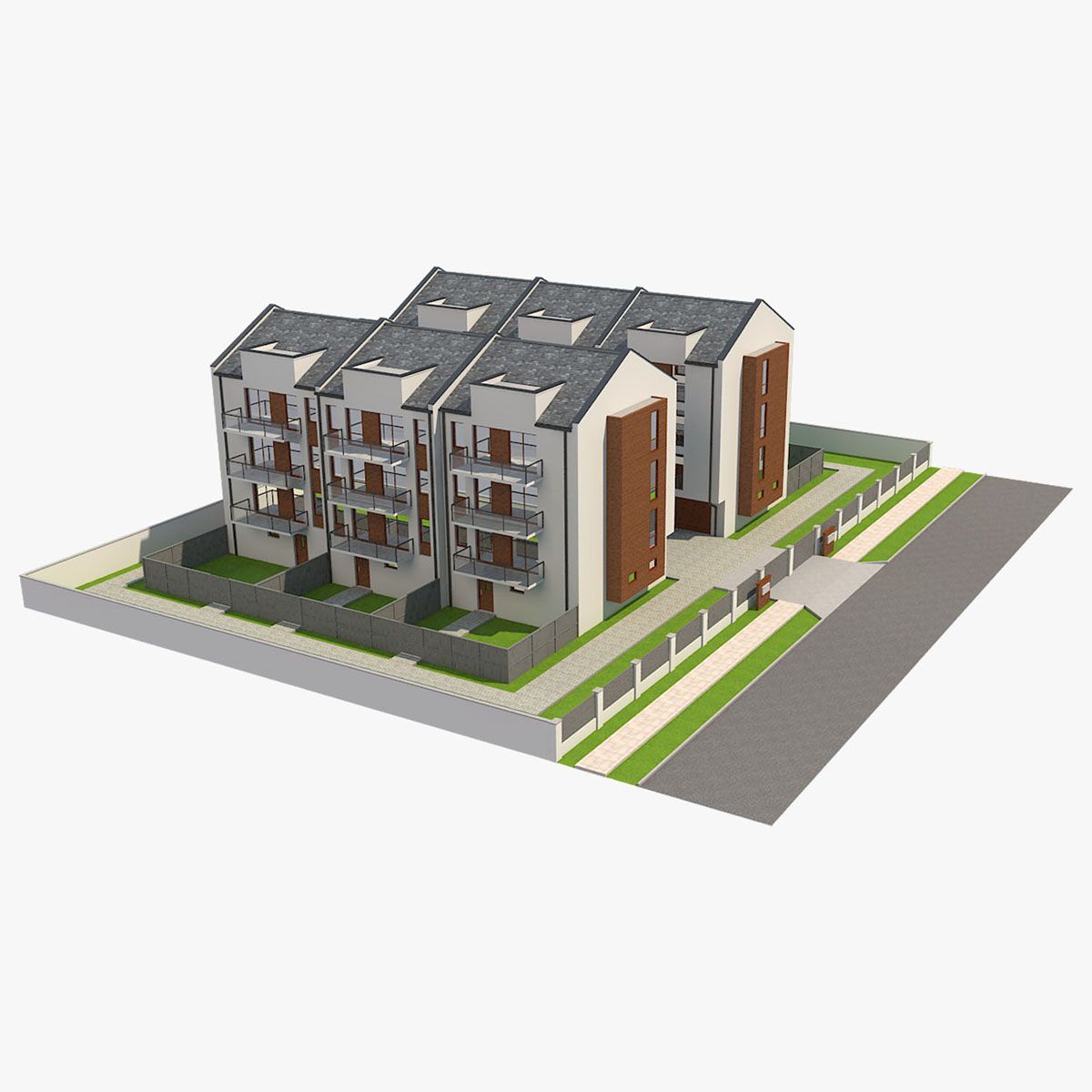 Apartment Buildings Block 2 3d model