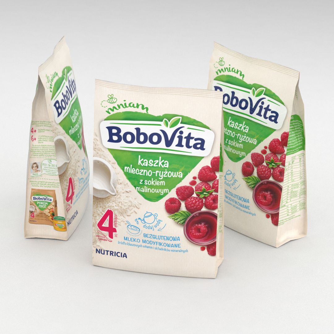 Nutricia Bobovita Instant Milk Semolina with Raspberries for Babies 230g 3d model