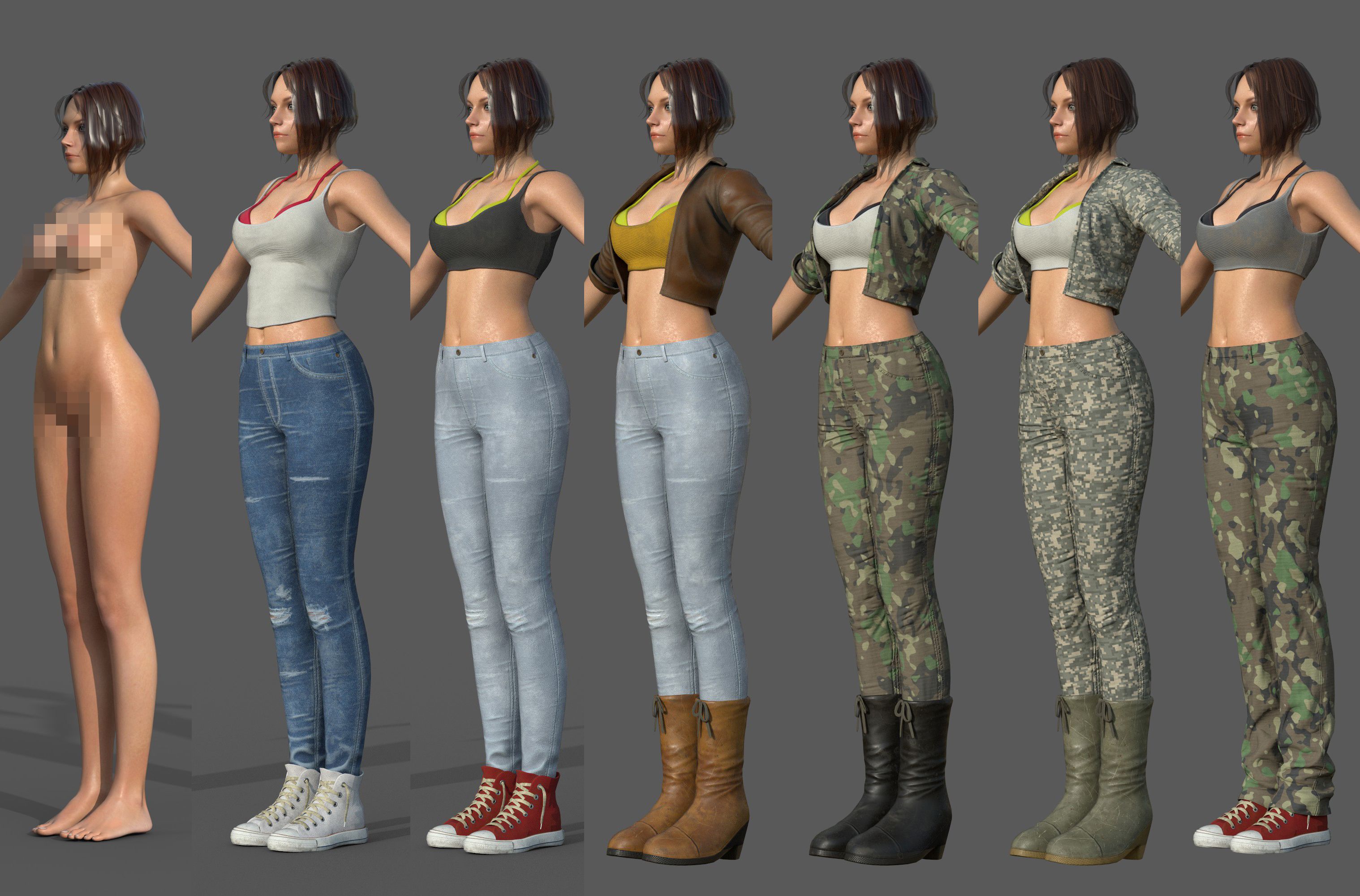 Personaggio - Personaggio femminile Personalizza il pacchetto bundle 3d model