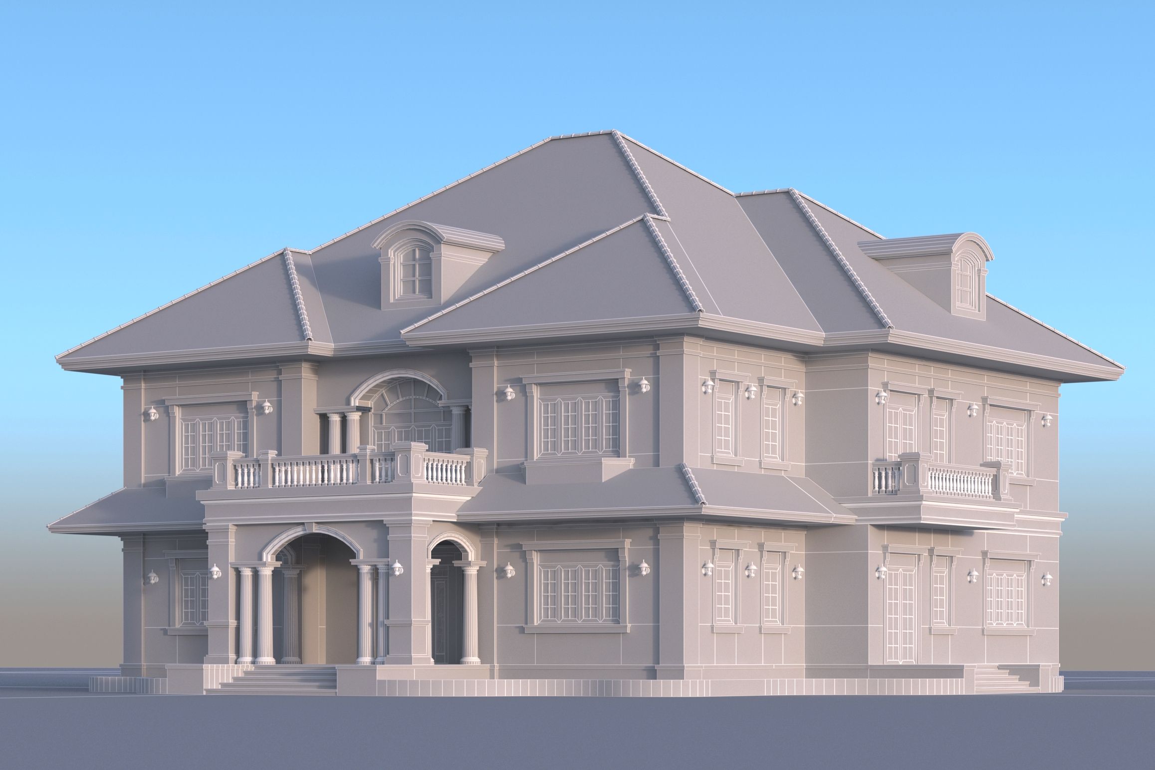 Villa 02 royalty-free 3d model - Preview no. 5