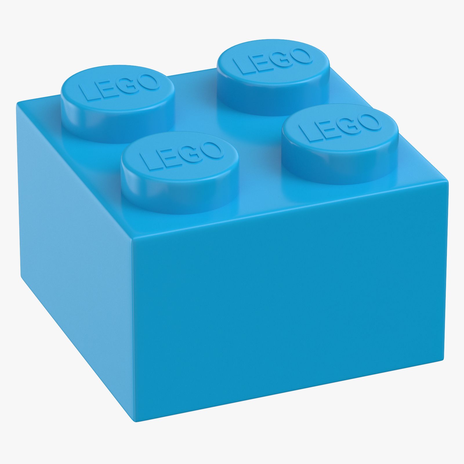 Lego Brick 2x2 Dark Azur 3d model