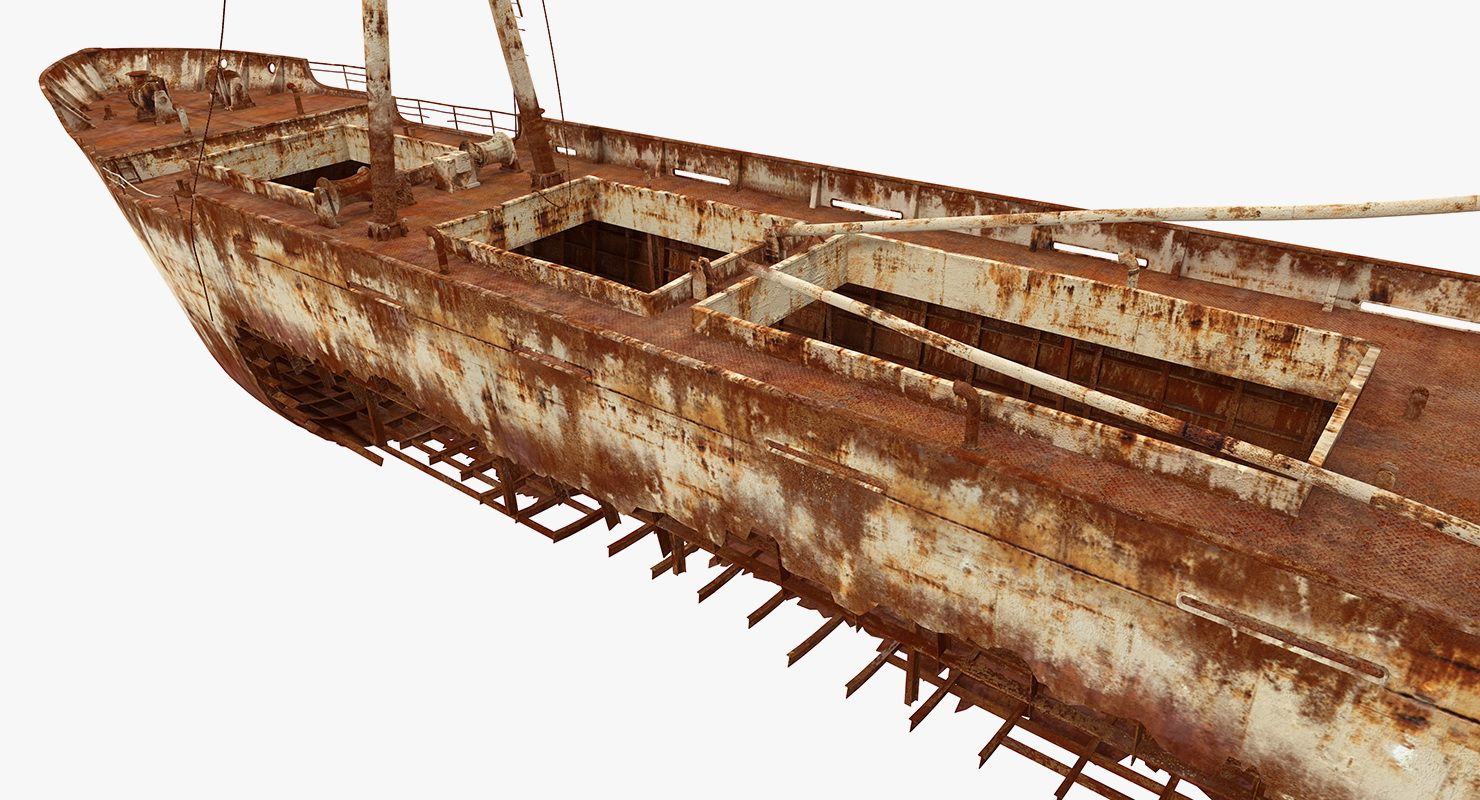 Rusty Ship Wreck royalty-free 3d model - Preview no. 14