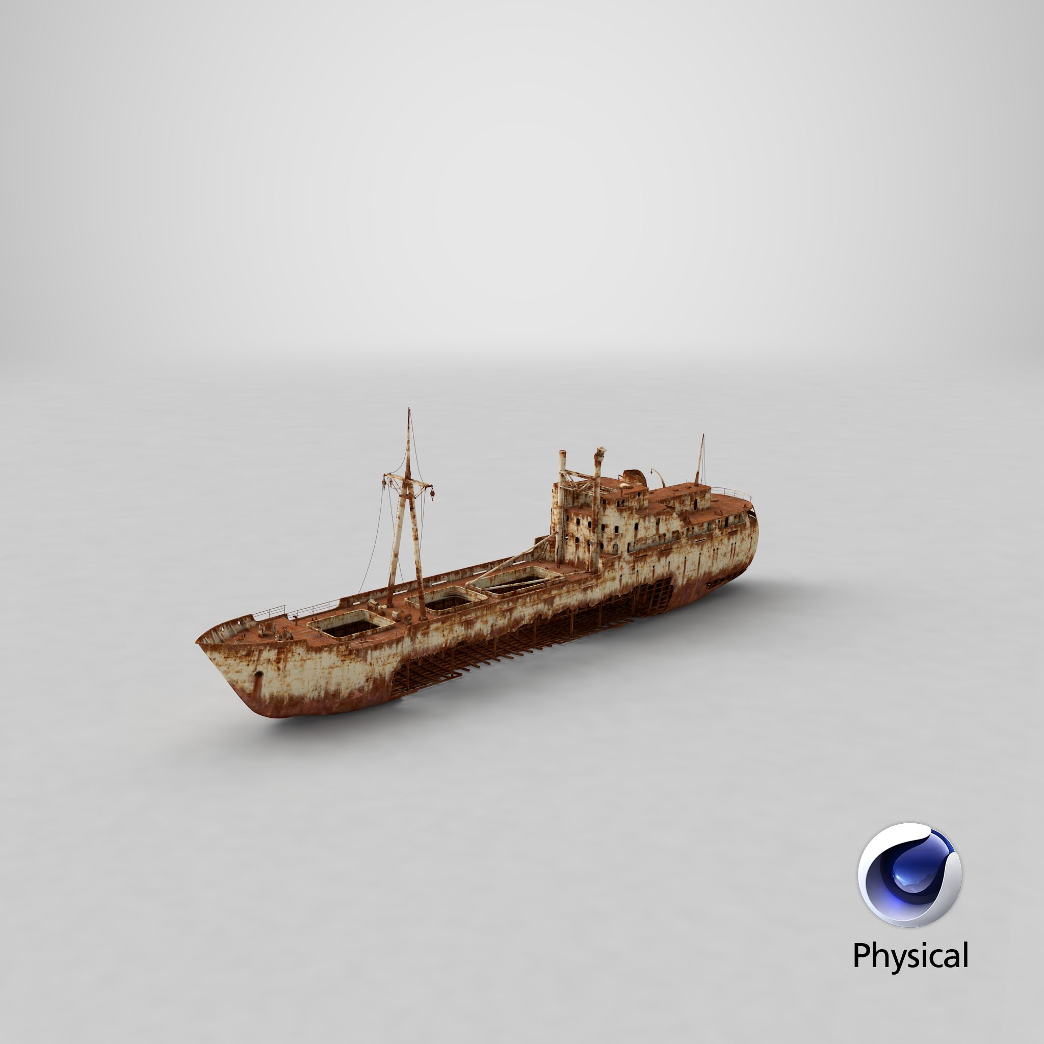 Rusty Ship Wreck royalty-free 3d model - Preview no. 32