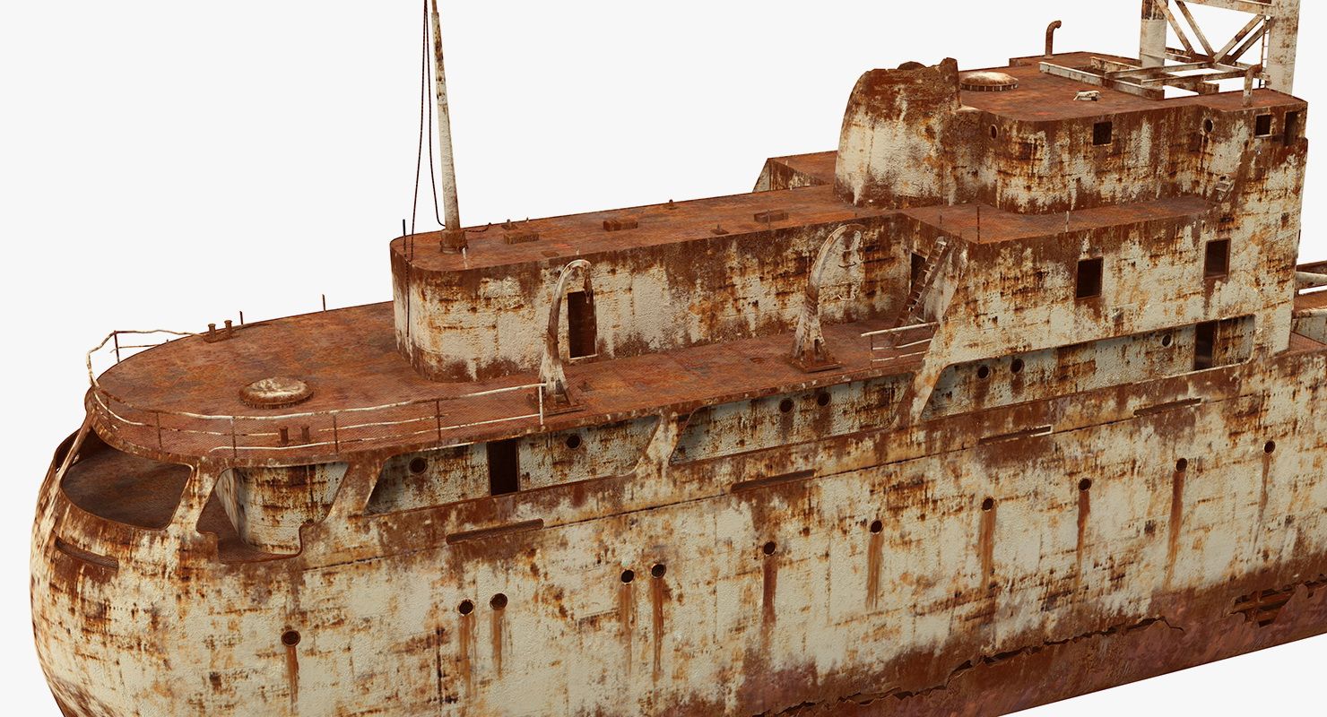 Rusty Ship Wreck royalty-free 3d model - Preview no. 16