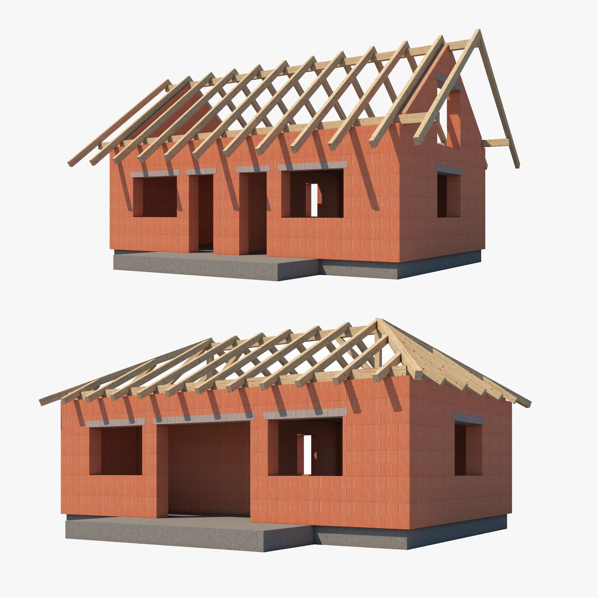 部分建造的建筑物 3d model