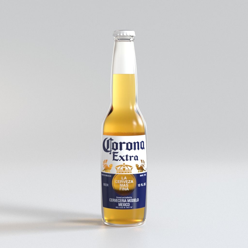 Beer bottle (Corona) 3d model