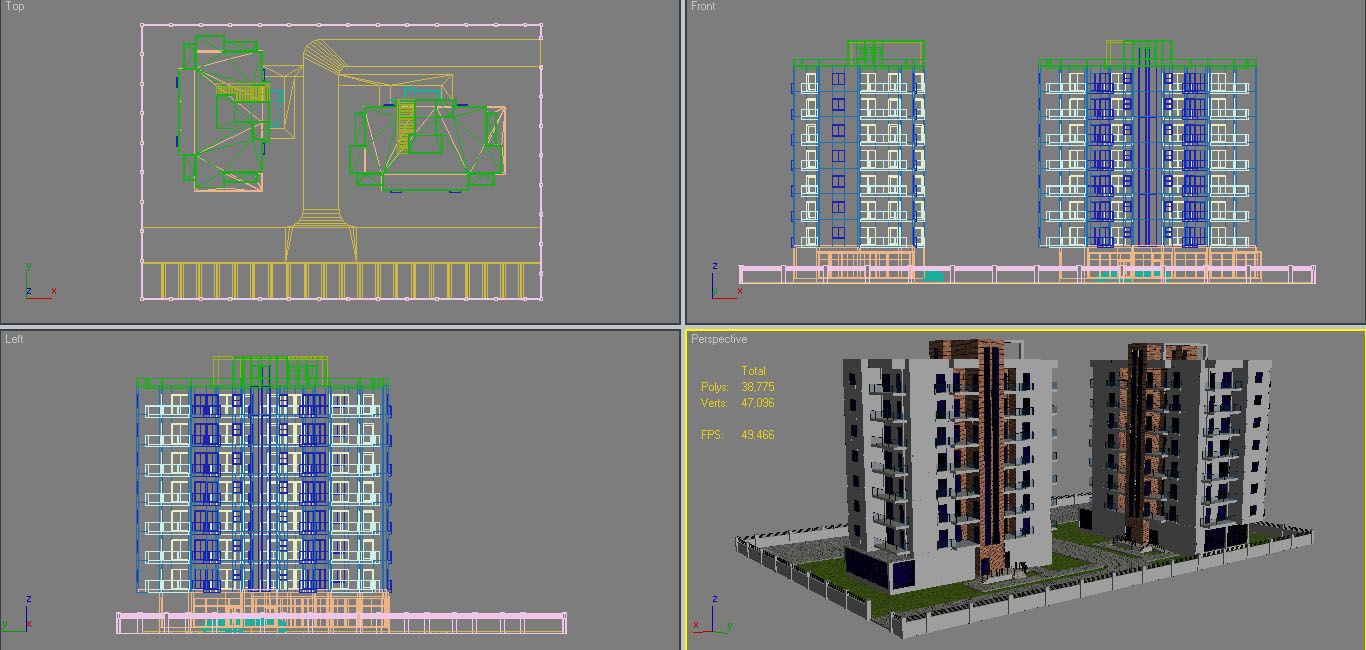 Apartmanlar Blok 3 royalty-free 3d model - Preview no. 22