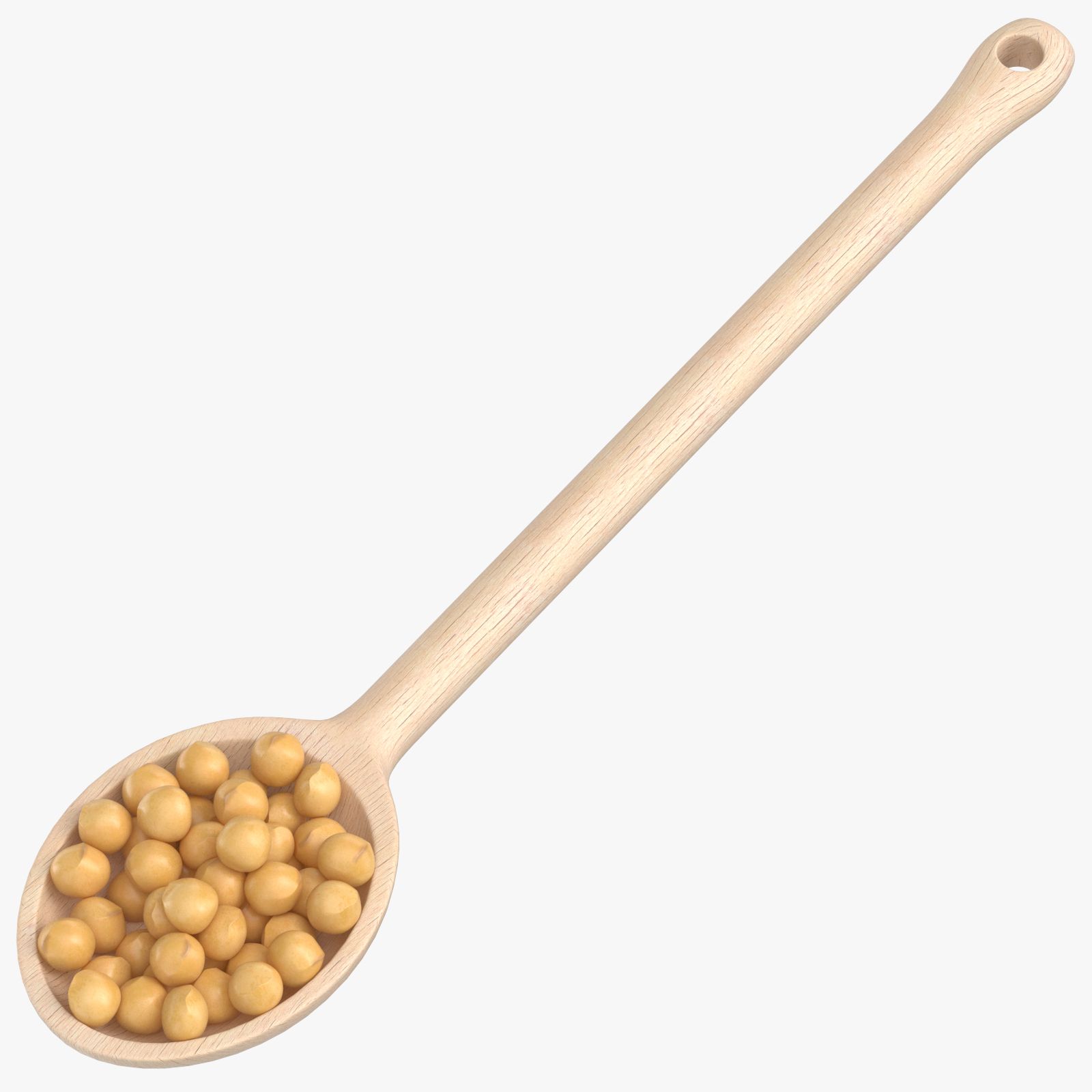 Wooden Spoon Soy Grains 3d model