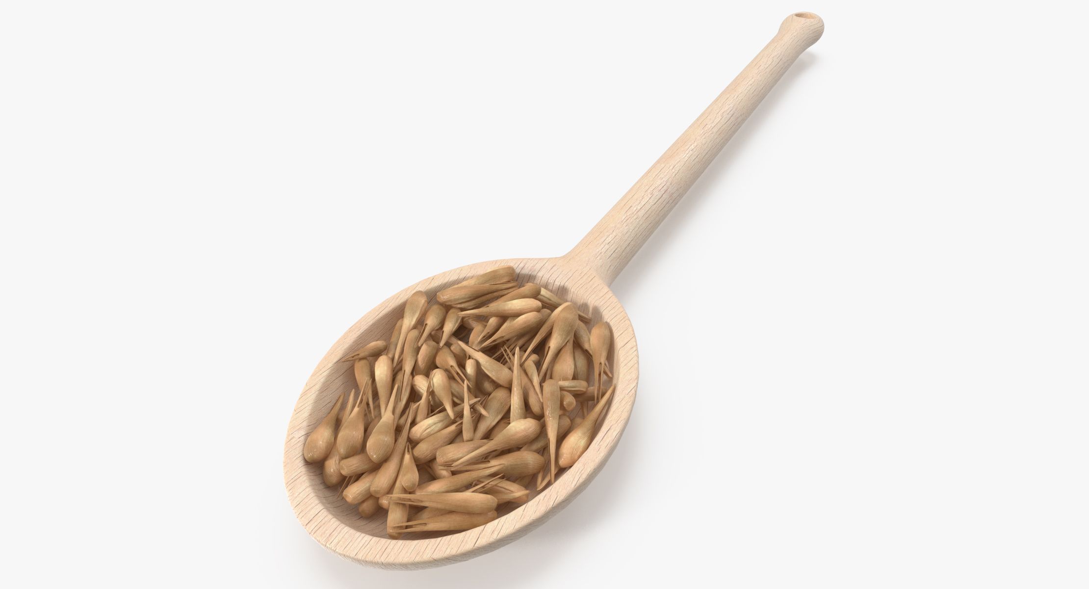 Wooden Spoon Cereal Grains royalty-free 3d model - Preview no. 4