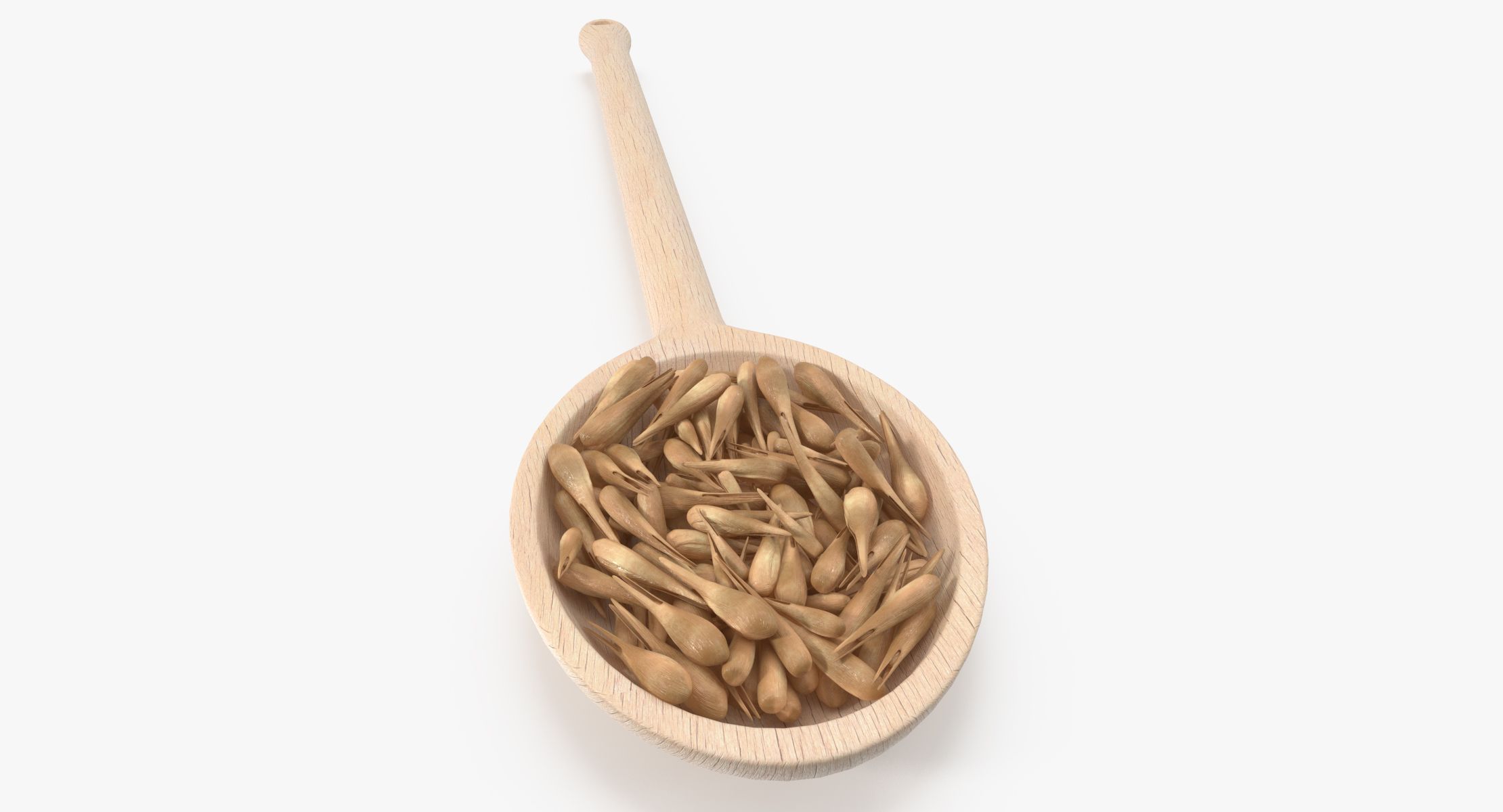 Wooden Spoon Cereal Grains royalty-free 3d model - Preview no. 6