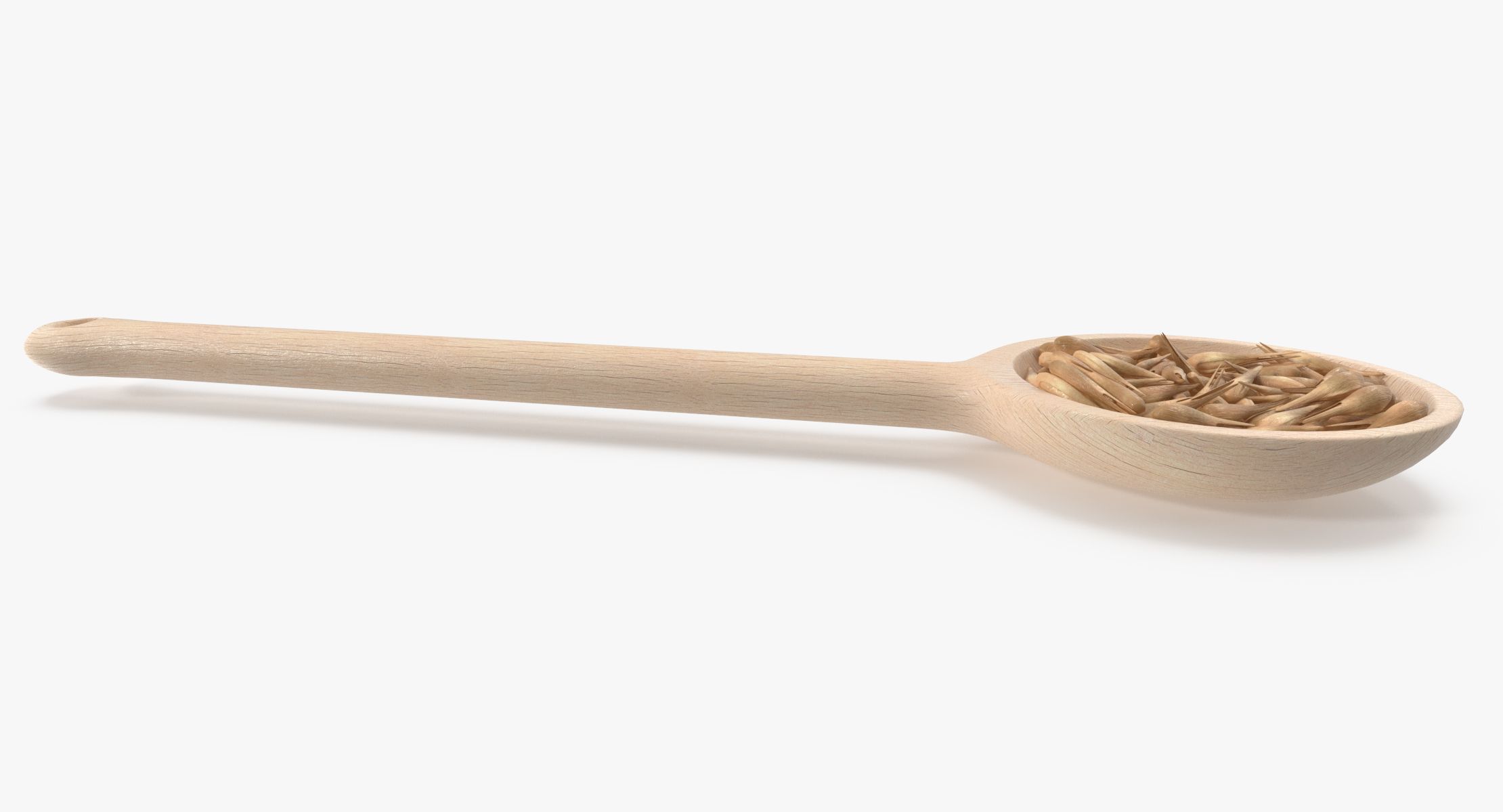 Wooden Spoon Cereal Grains royalty-free 3d model - Preview no. 5