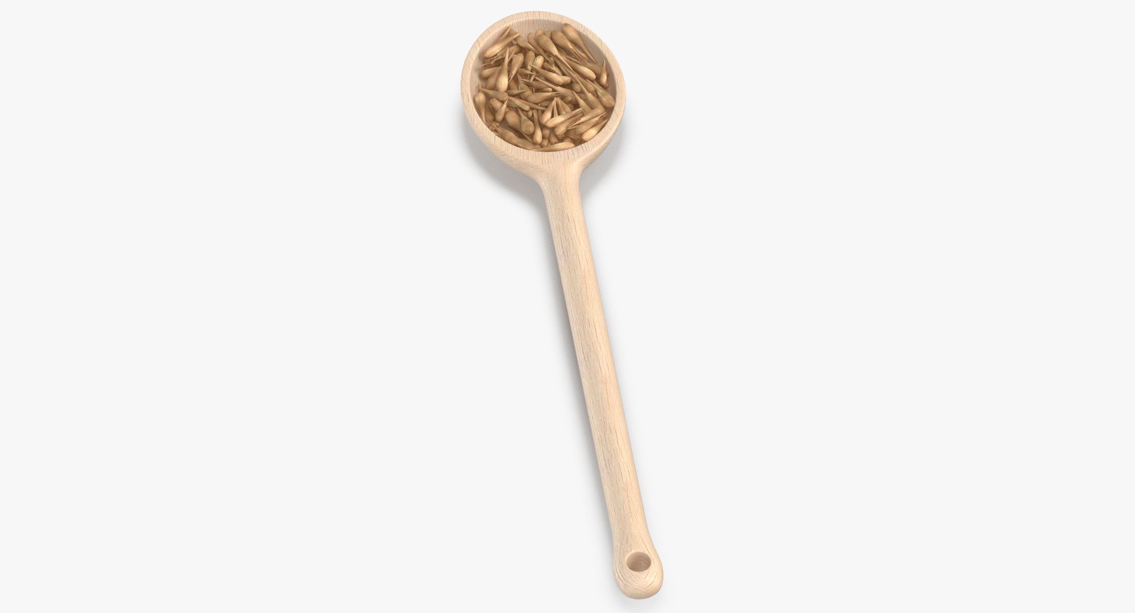 Wooden Spoon Cereal Grains royalty-free 3d model - Preview no. 11