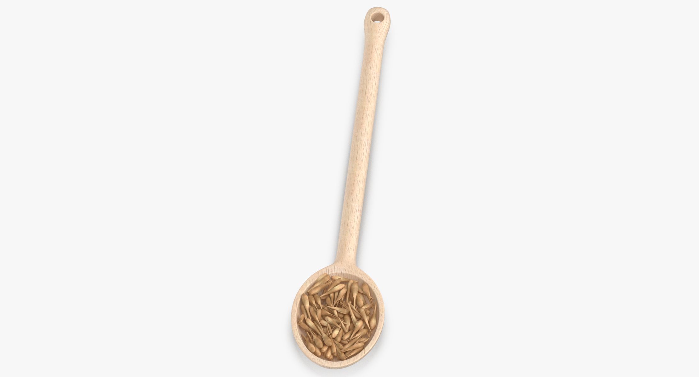 Wooden Spoon Cereal Grains royalty-free 3d model - Preview no. 10