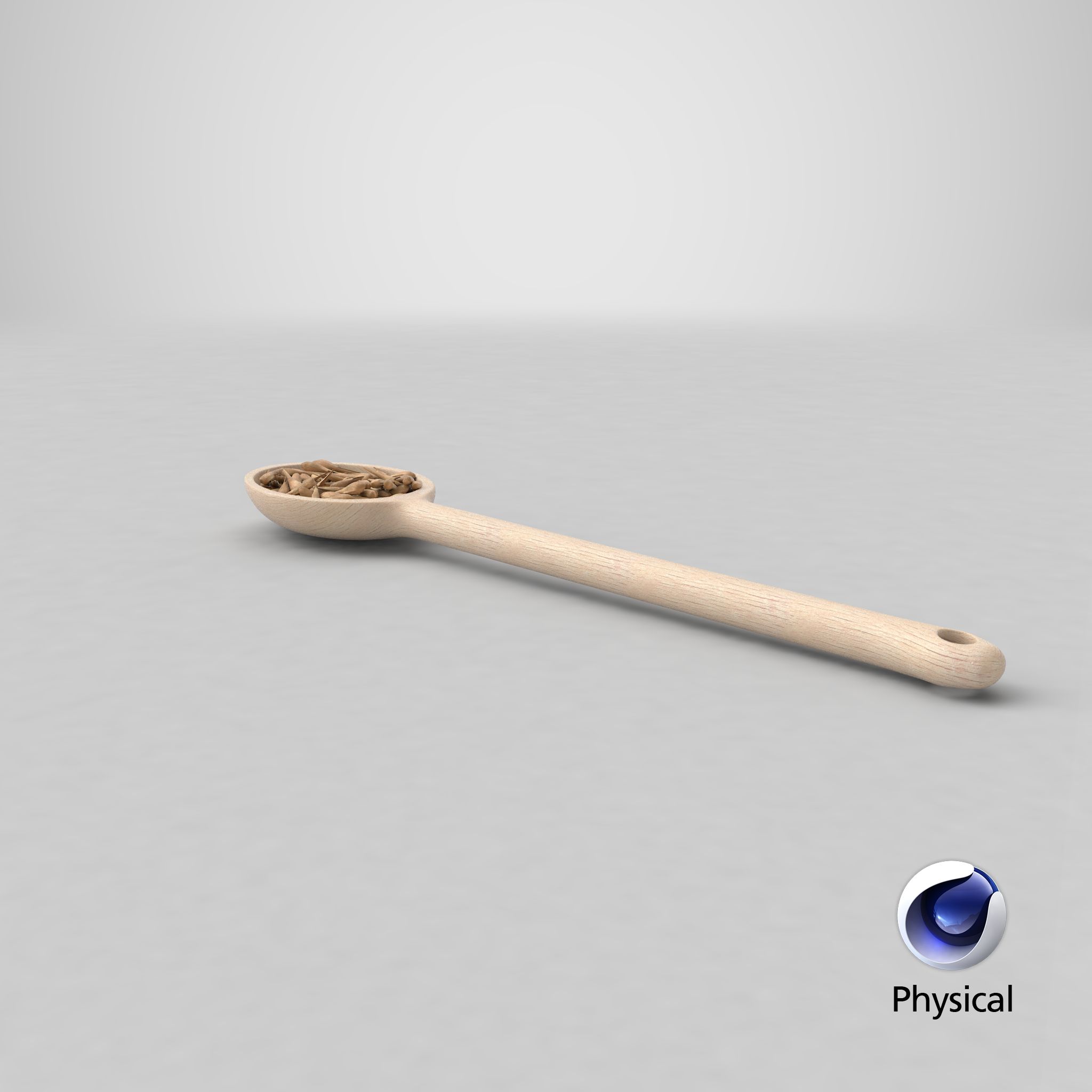 Wooden Spoon Cereal Grains royalty-free 3d model - Preview no. 23