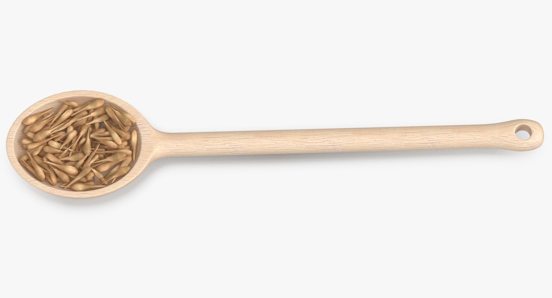 Wooden Spoon Cereal Grains royalty-free 3d model - Preview no. 9