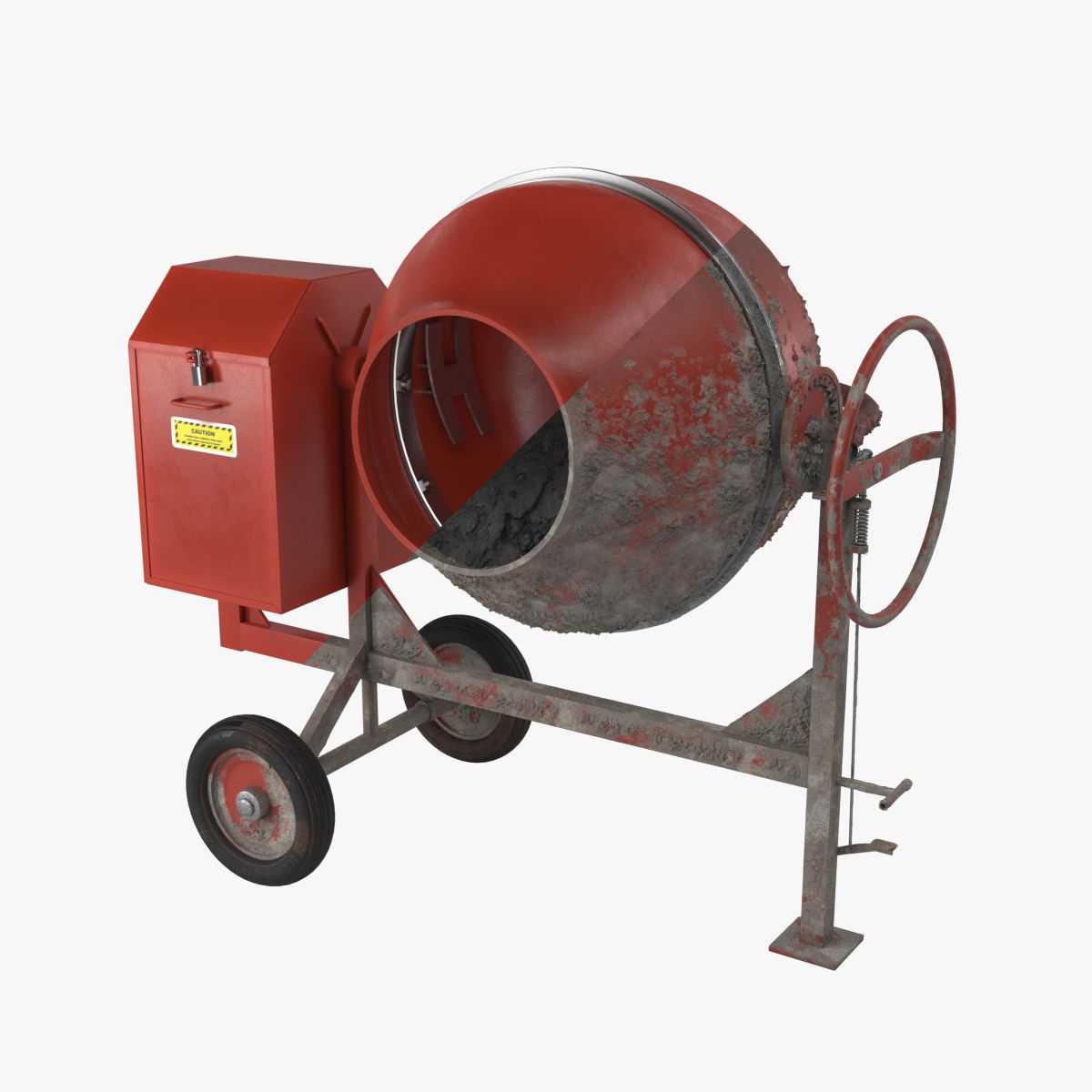 Cementmixer vuil en schoon 3d model