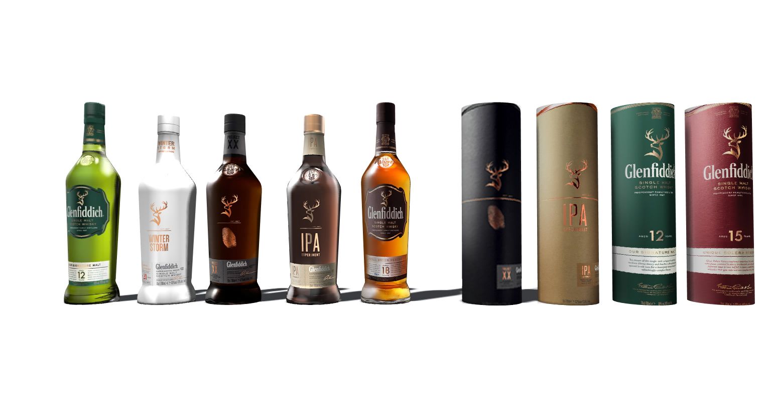 botellas de Glenfiddich modelo 3d