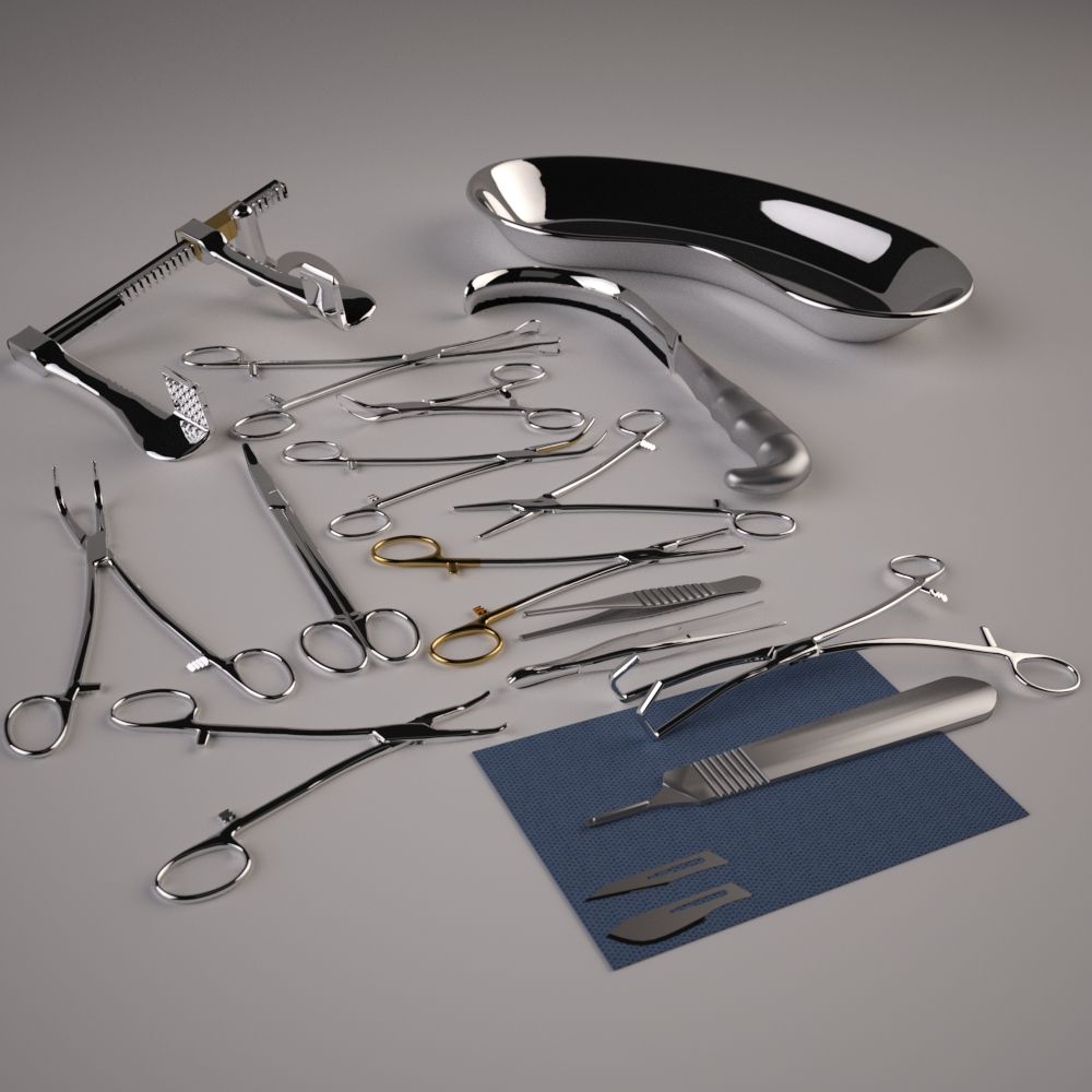 Herramientas médicas modelo 3d