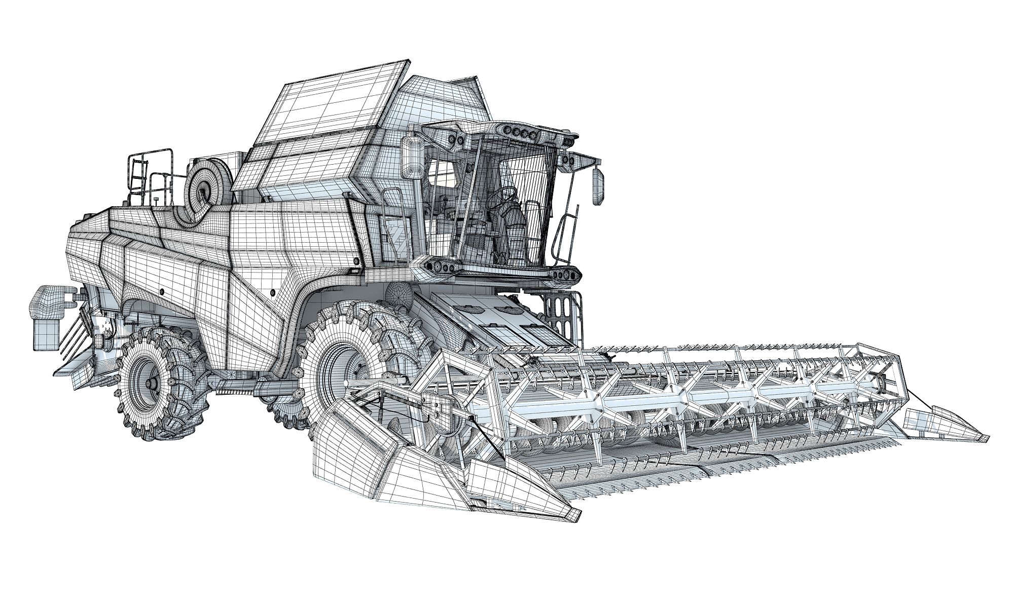 Combine Harvester royalty-free 3d model - Preview no. 22