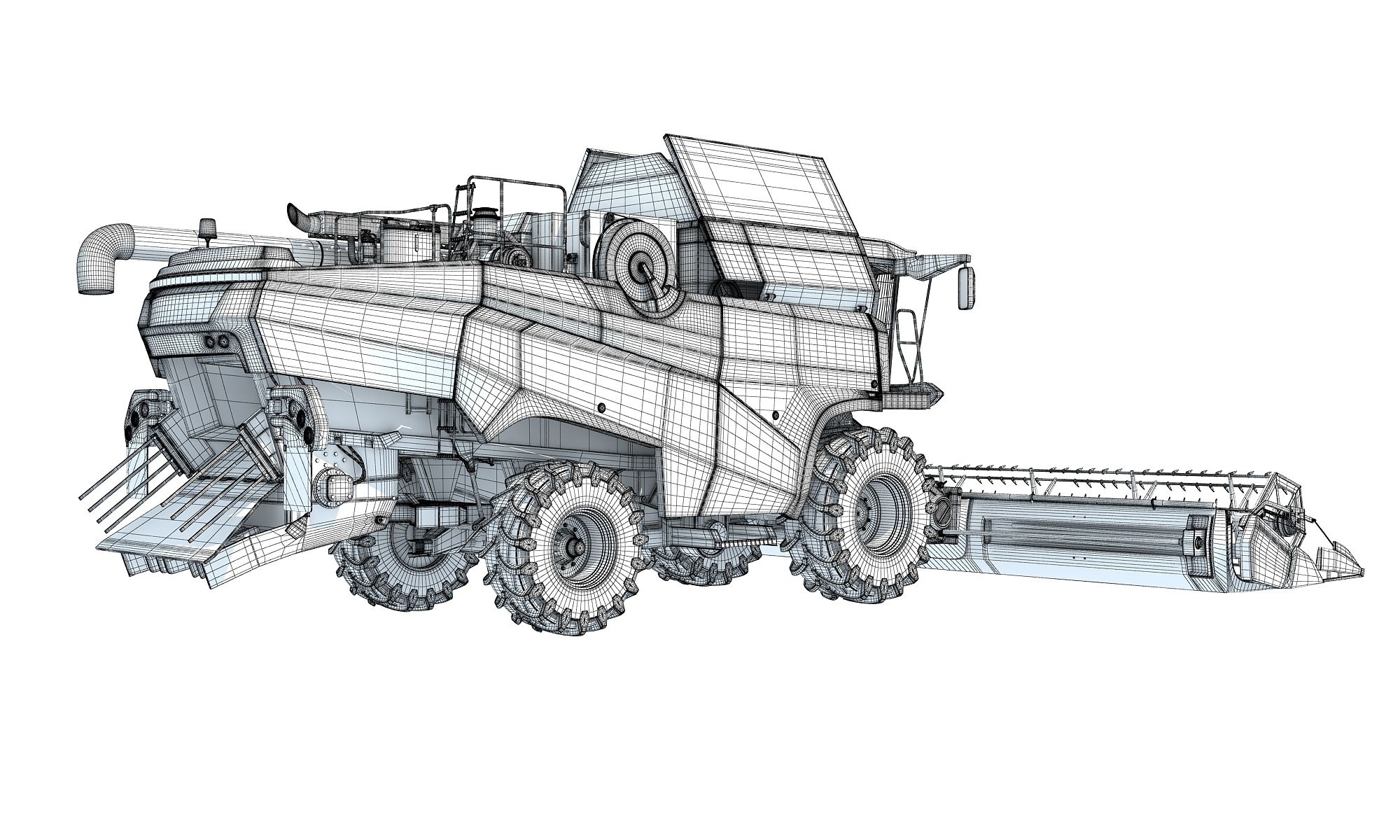 Combine Harvester royalty-free 3d model - Preview no. 20