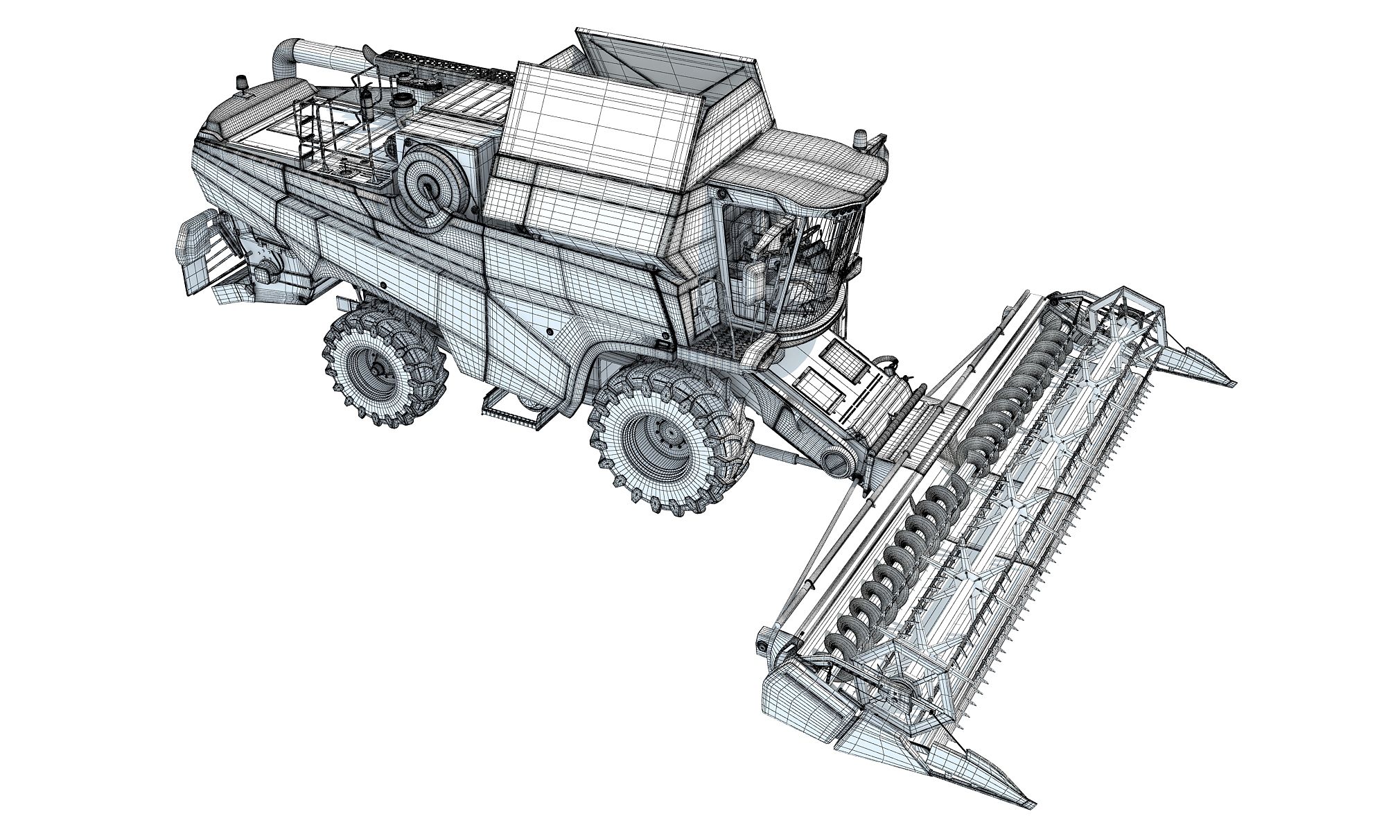 Combine Harvester royalty-free 3d model - Preview no. 21