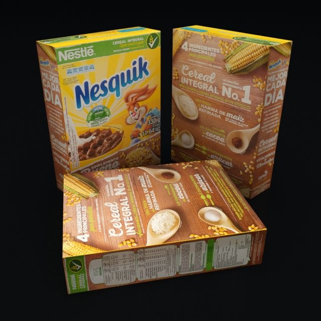 Nesquik Cereal Box 3d model