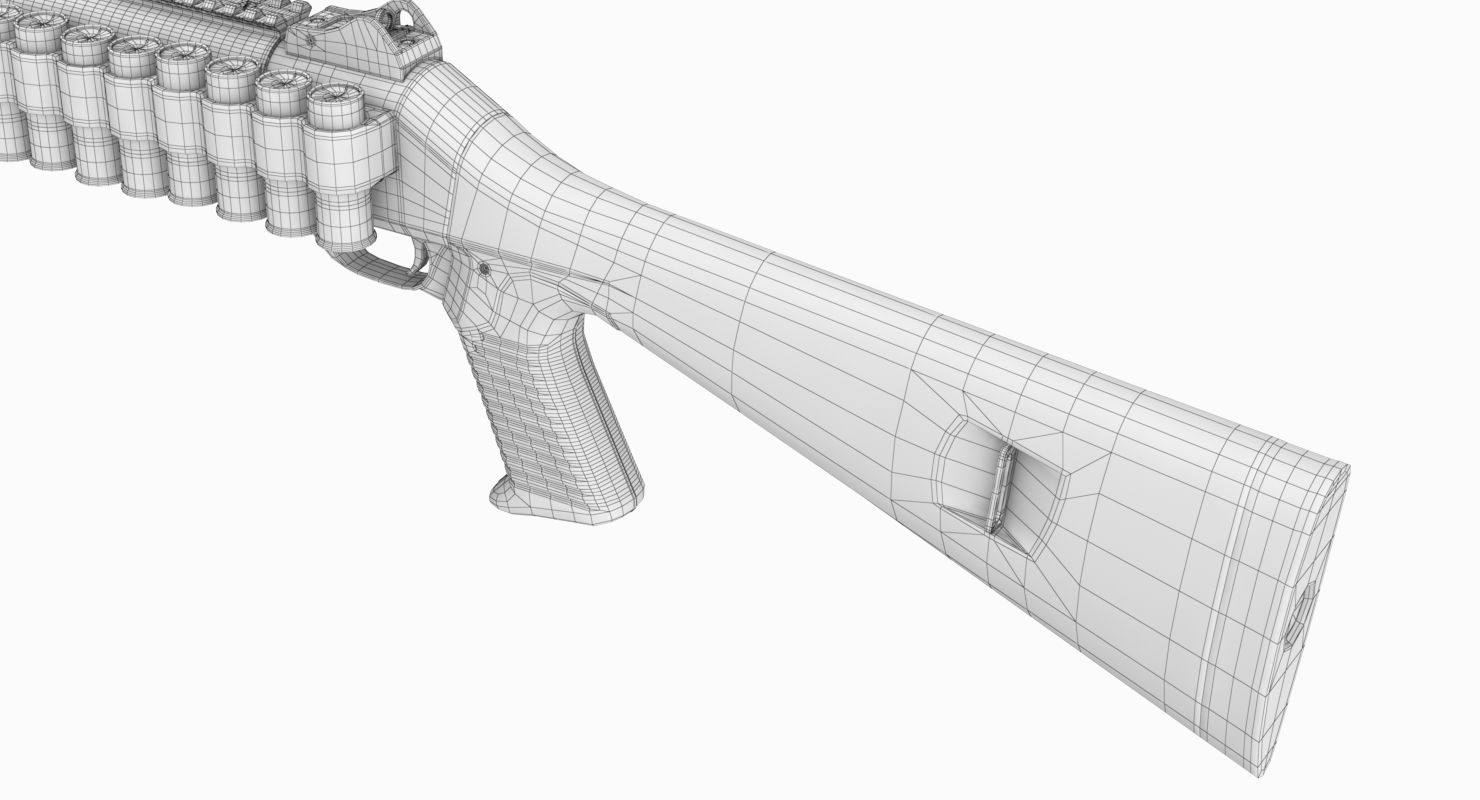 Benelli M4 Super 90 No Materials royalty-free 3d model - Preview no. 30