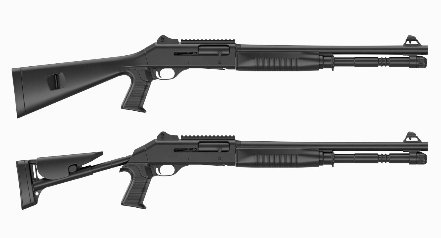 Benelli M4 Super 90 No Materials royalty-free 3d model - Preview no. 10