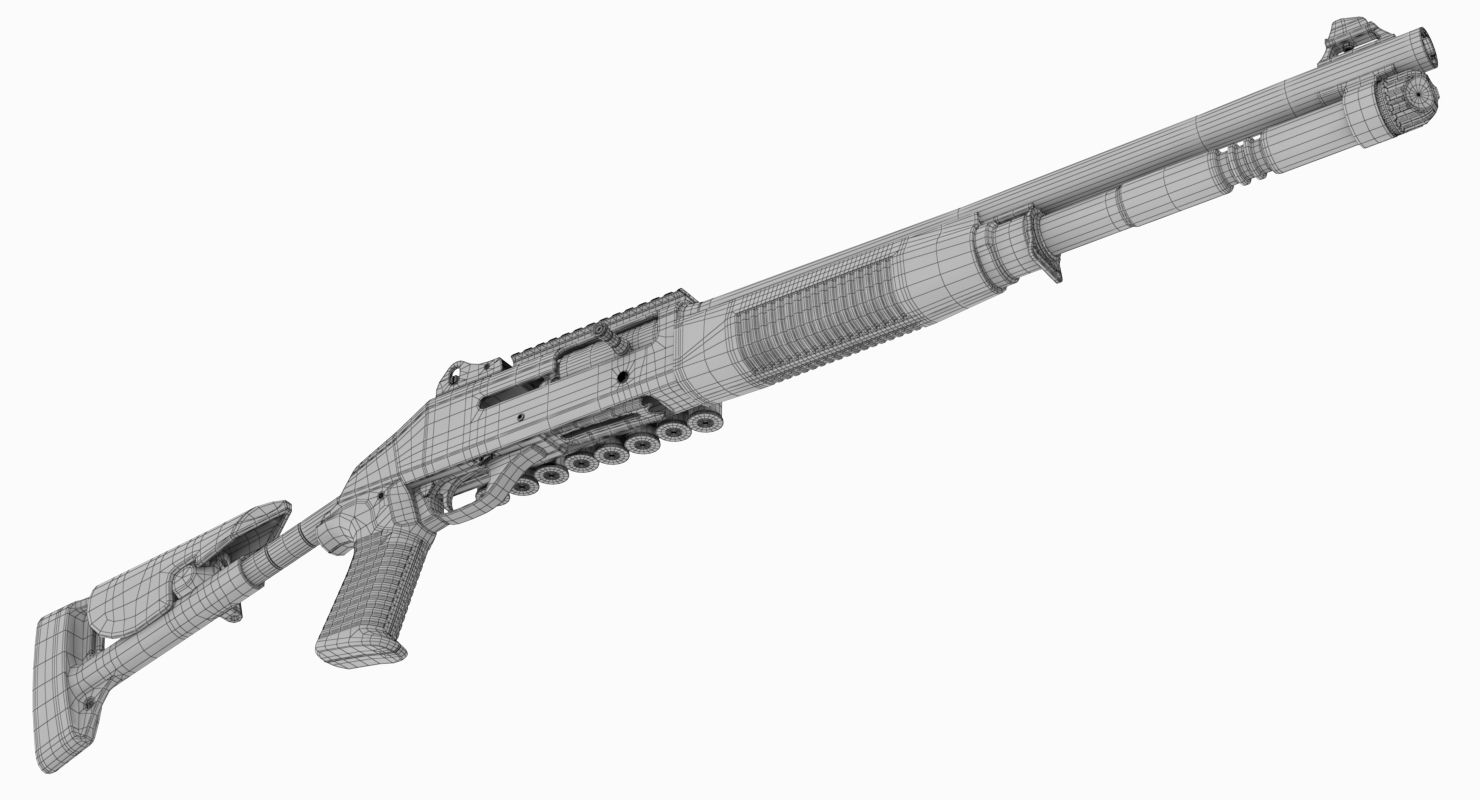 Benelli M4 Super 90 No Materials royalty-free 3d model - Preview no. 23