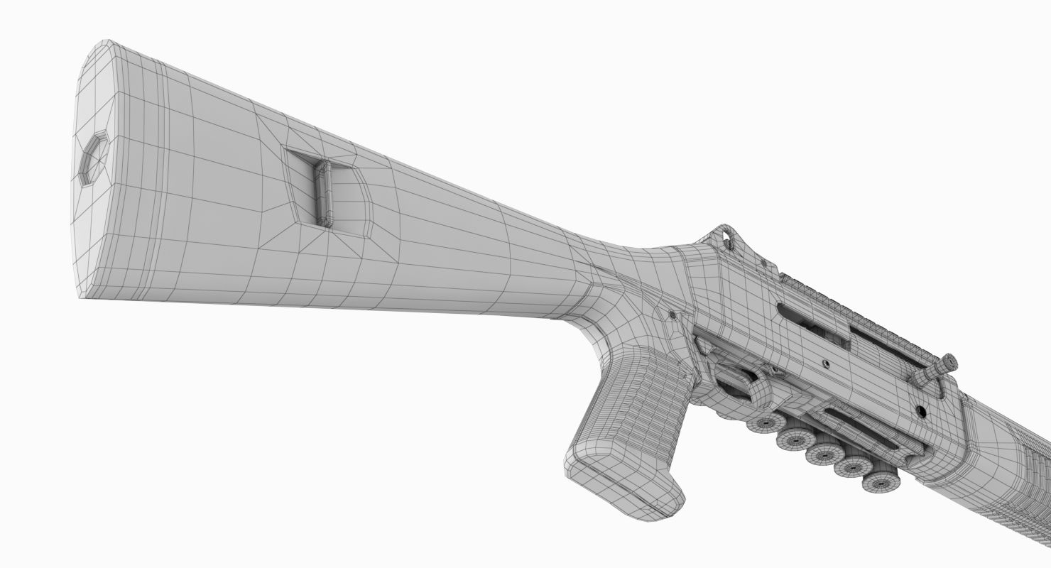 Benelli M4 Super 90 No Materials royalty-free 3d model - Preview no. 29