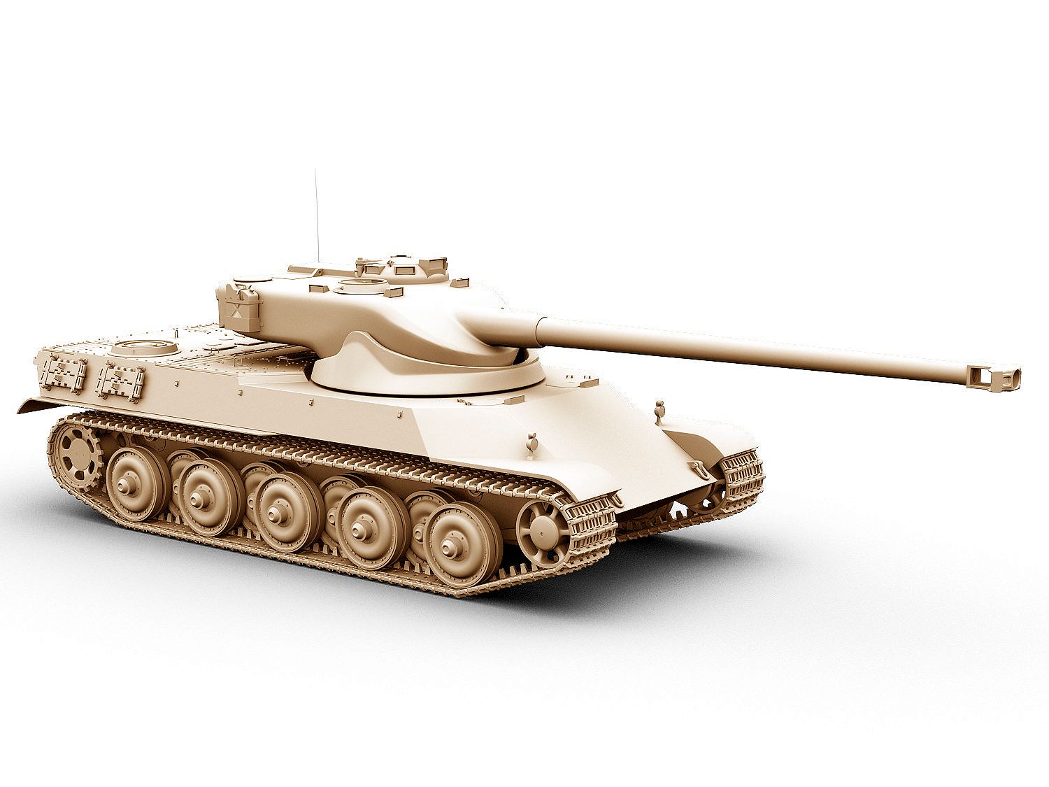 AMX-50 100 royalty-free 3d model - Preview no. 12