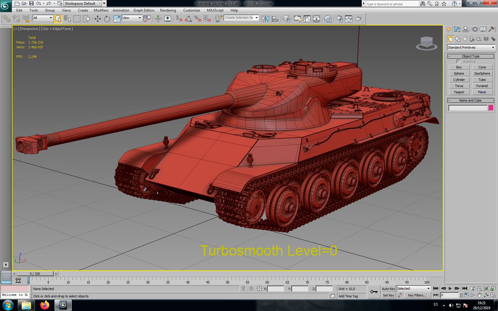 AMX-50 100 royalty-free 3d model - Preview no. 15