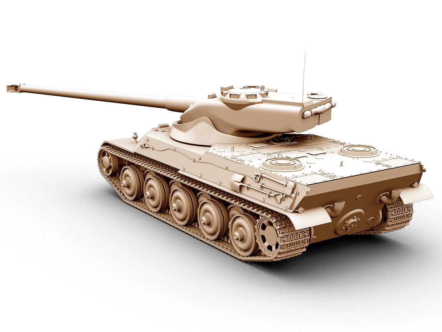 AMX-50 100 royalty-free 3d model - Preview no. 13