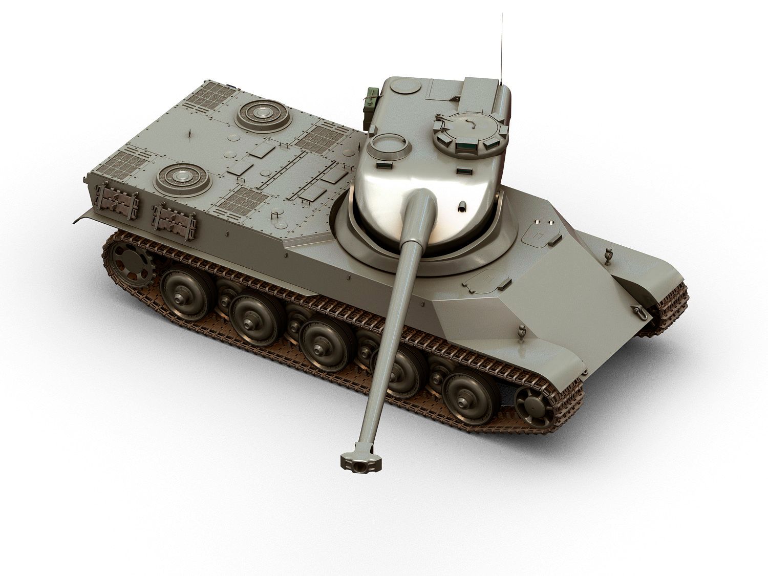 AMX-50 100 royalty-free 3d model - Preview no. 4