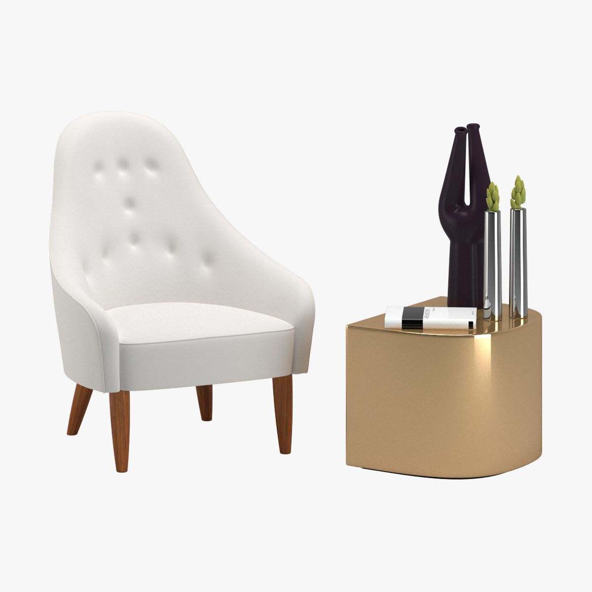 Chair 123 with accessory 3d model