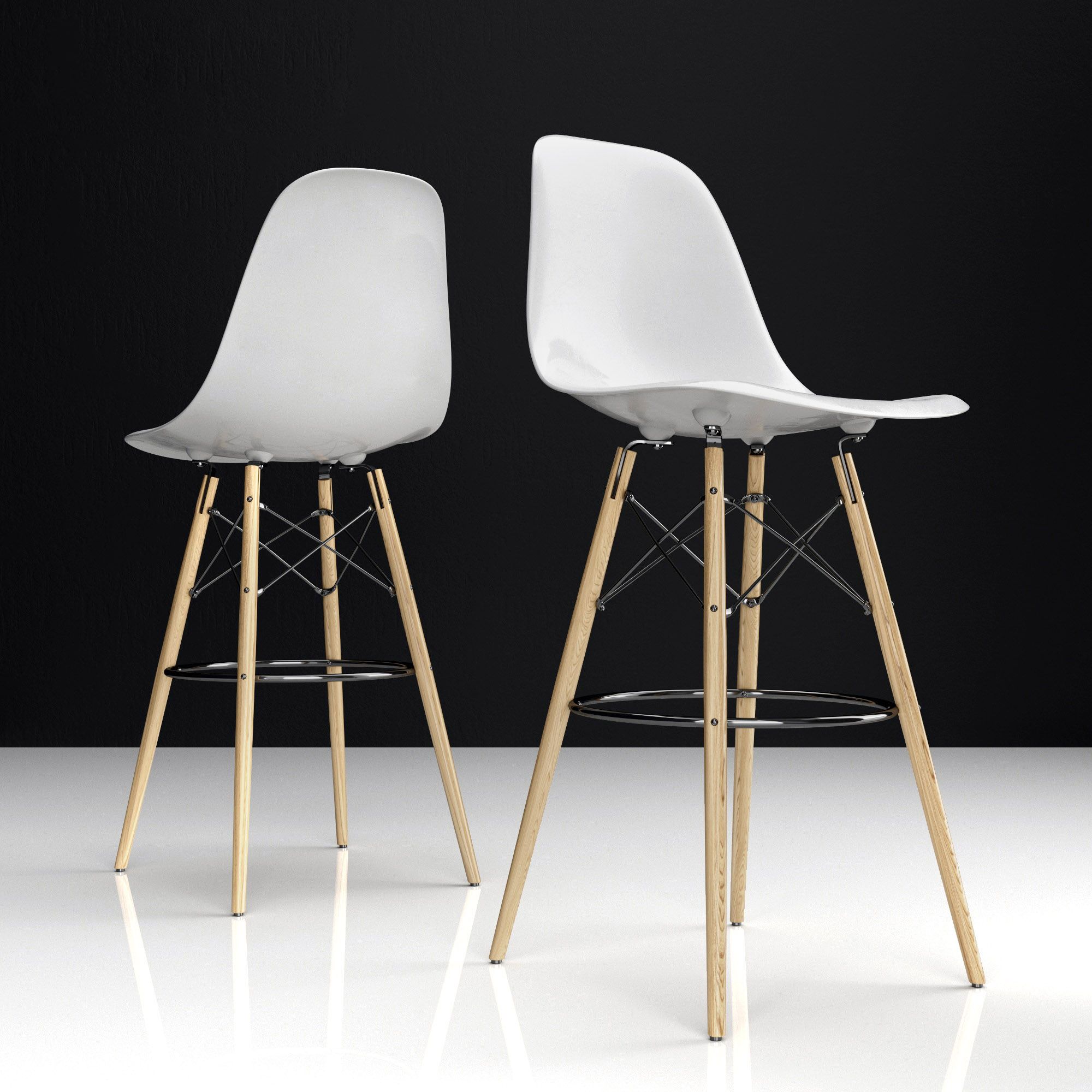 Eames DSW Bar塑料餐椅 3d model