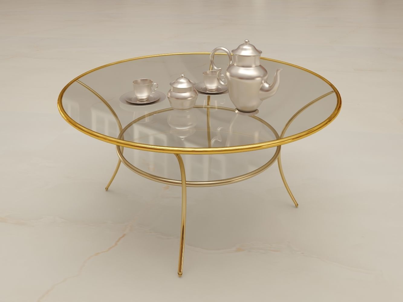 Goldener Tisch 3d model