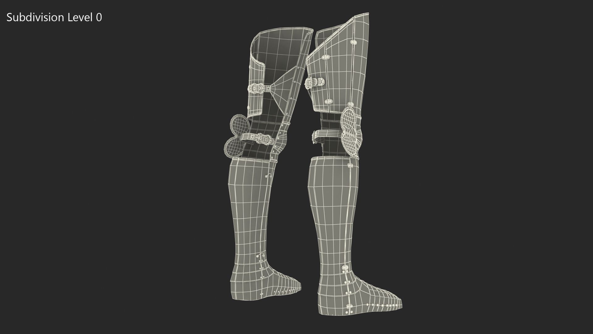 Plate Armor Medieval Leg Guard royalty-free 3d model - Preview no. 6